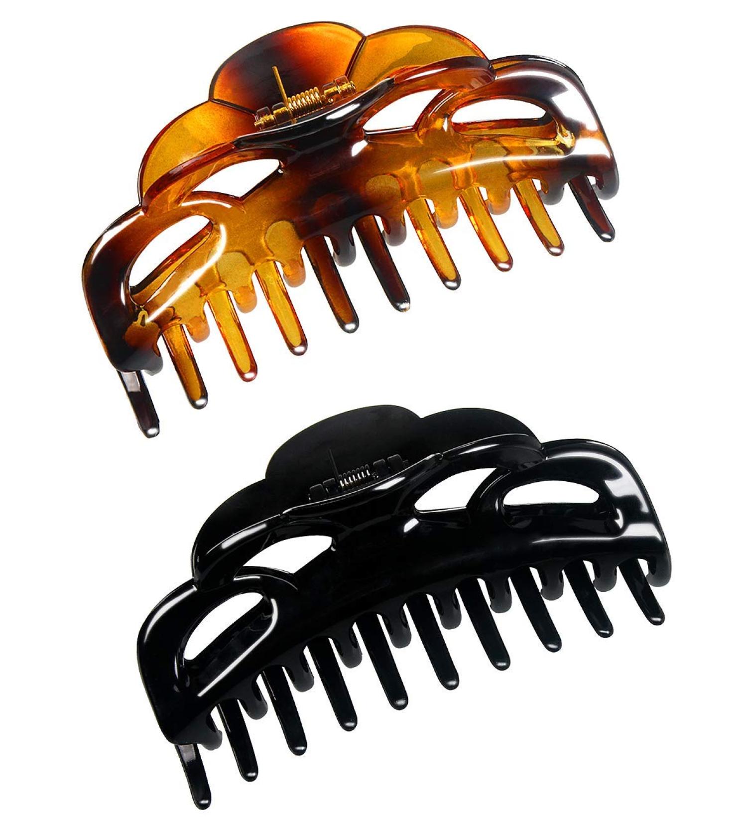 ACCGLORY Large Plastic Hair Clips for Women Thick Hair (Arc-Black+Brownish) - Buy Online on GoSupps.com