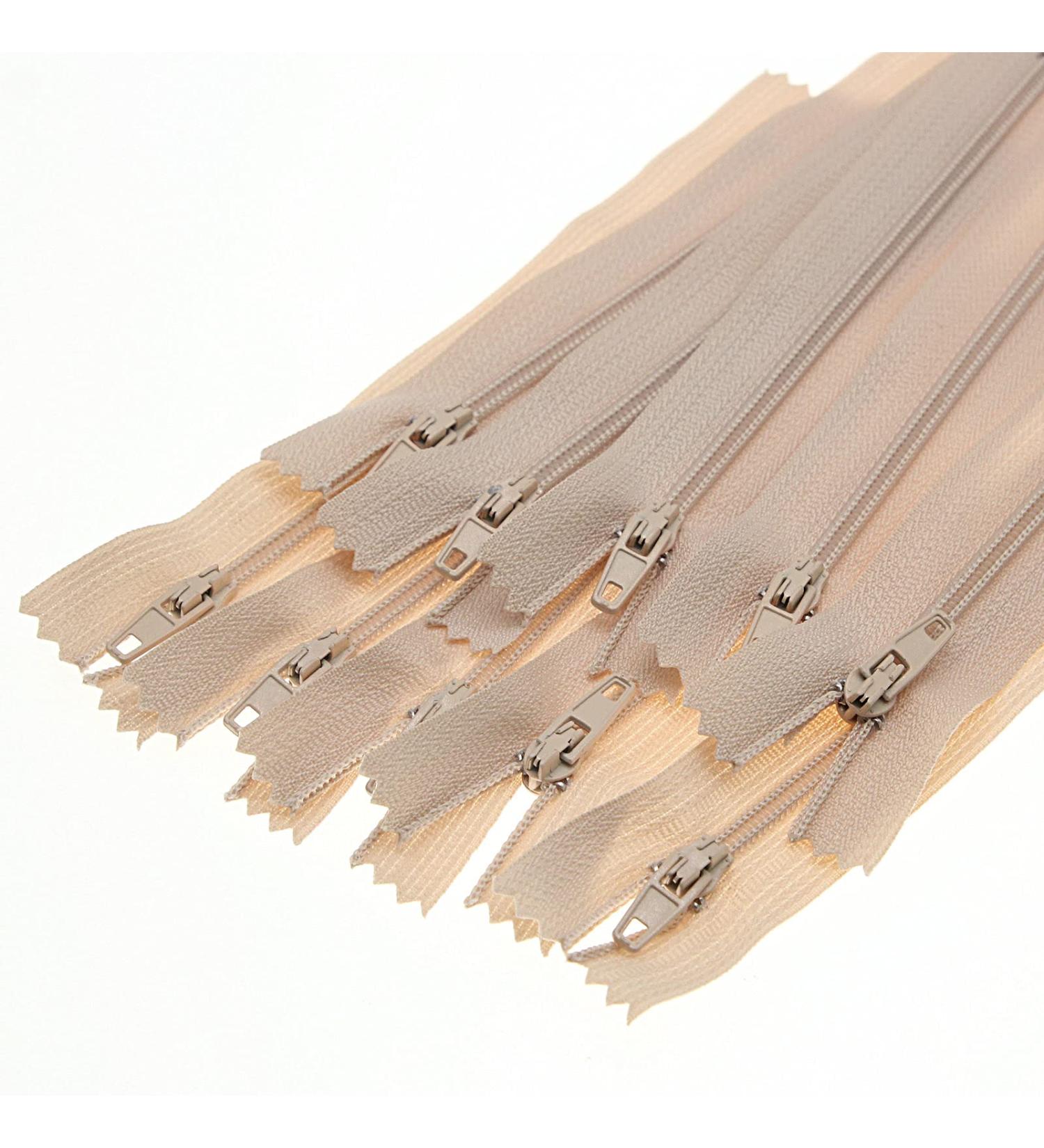 Inch Beige Nylon Coil Zipper 20 Pack - Closed End Zippers for DIY Sewing Crafts - Buy Online on GoSupps.com