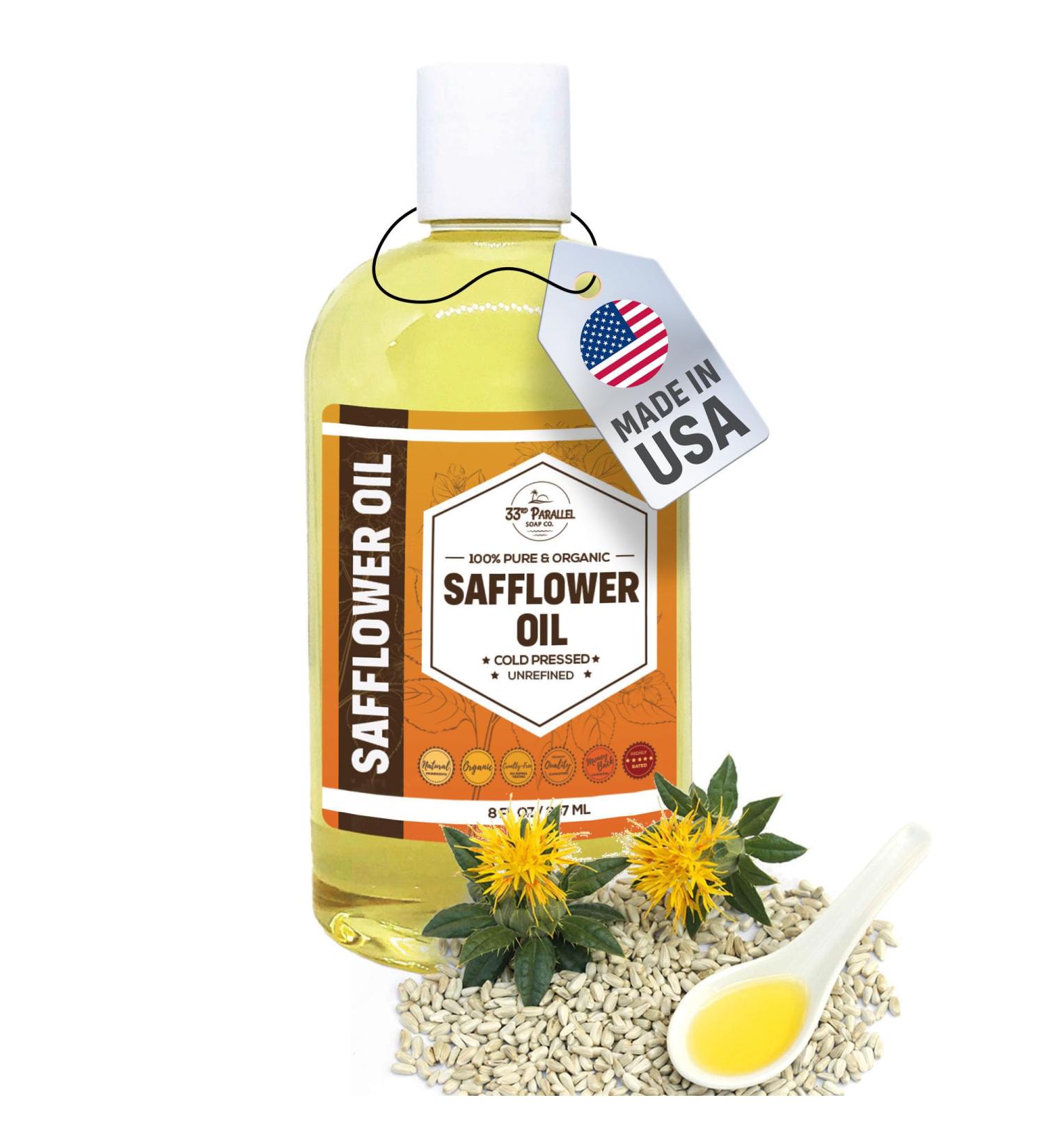 ORGANIC SAFFLOWER OIL (8 oz) Premium Cold Pressed Unrefined High Oleic 100% Pure Safflower Oil for Skin Face Hair Soap Making | Carrier for Essential Oils | Available in Bulk | 8 FL OZ - Buy Online on GoSupps.com