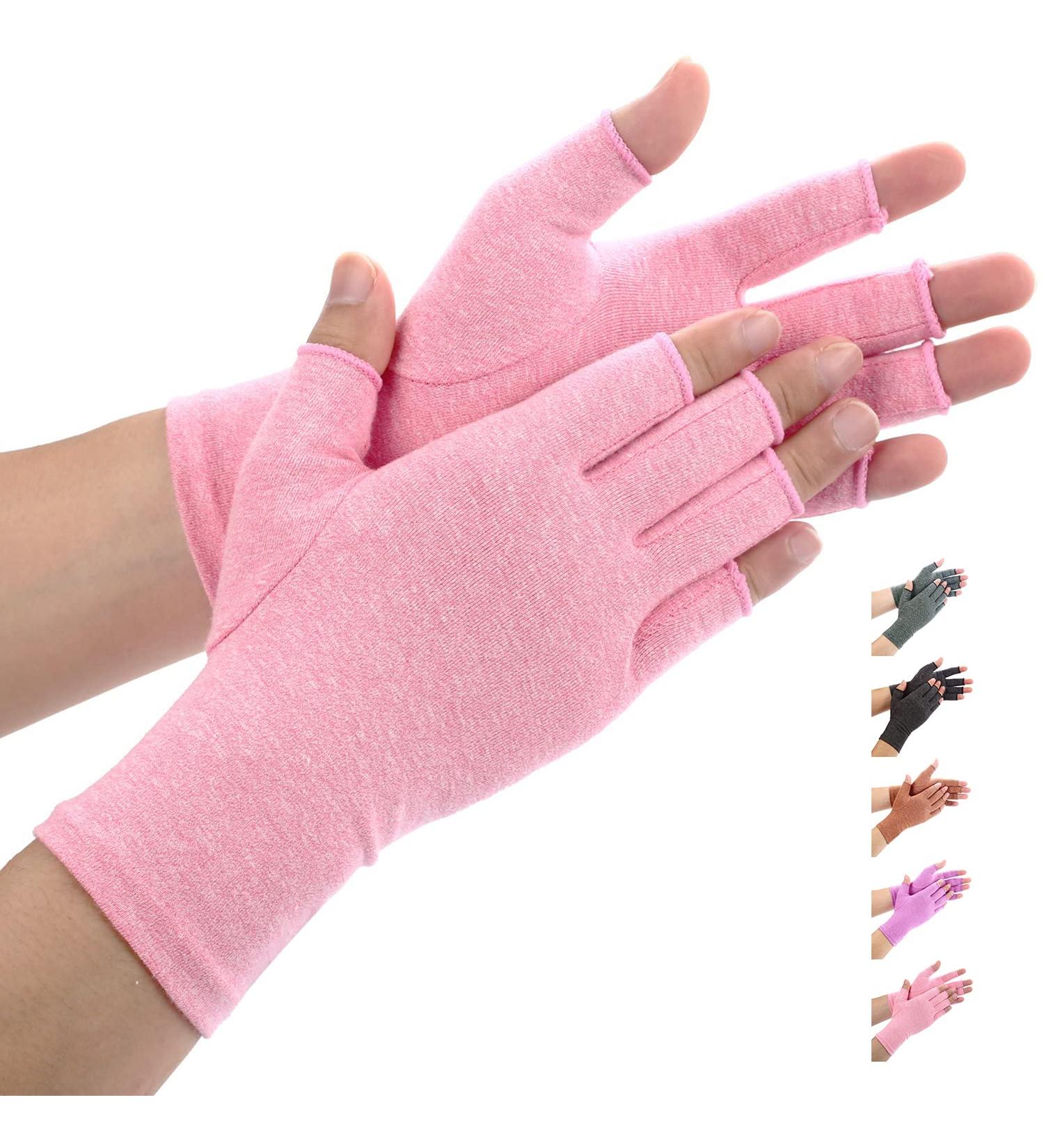 Duerer Arthritis Compression Gloves for Women and Men - Pain Relief for Rheumatoid, RSI, Carpal Tunnel - Dailywork Hand and Joint Support (Pink, L) - Buy Online on GoSupps.com