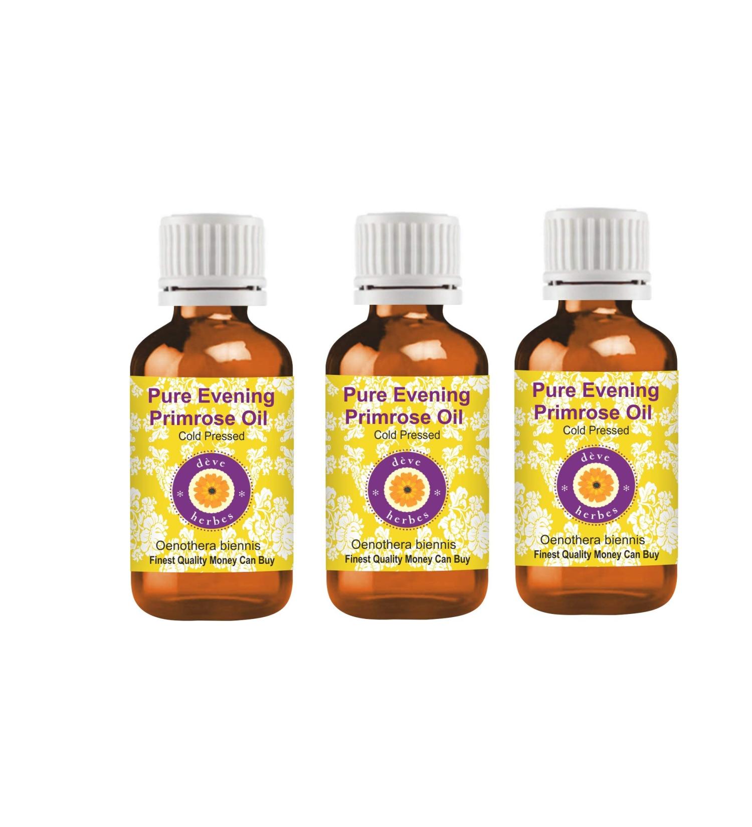 Buy DEve Herbes Pure Evening Primrose Oil - Natural Cold-Pressed Therapy Pack of 3 (100ml x 3) - International Shipping Available  - Buy Online on GoSupps.com