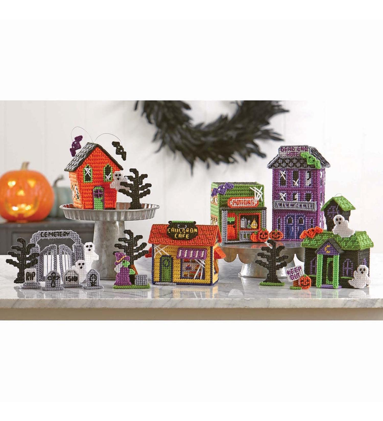 Herrschners Halloween Village Plastic Canvas Kit