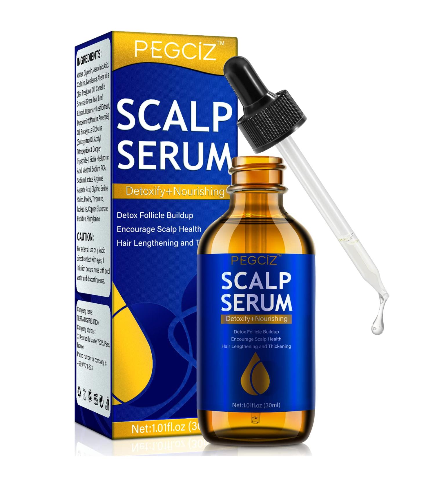 Pegciz Scalp Serum Revitalizer with Argan Oil, Biotin, Caffeine, Stem Cell, Catalase & DHT Blockers - For All Hair Types, Men & Women - Buy Online on GoSupps.com