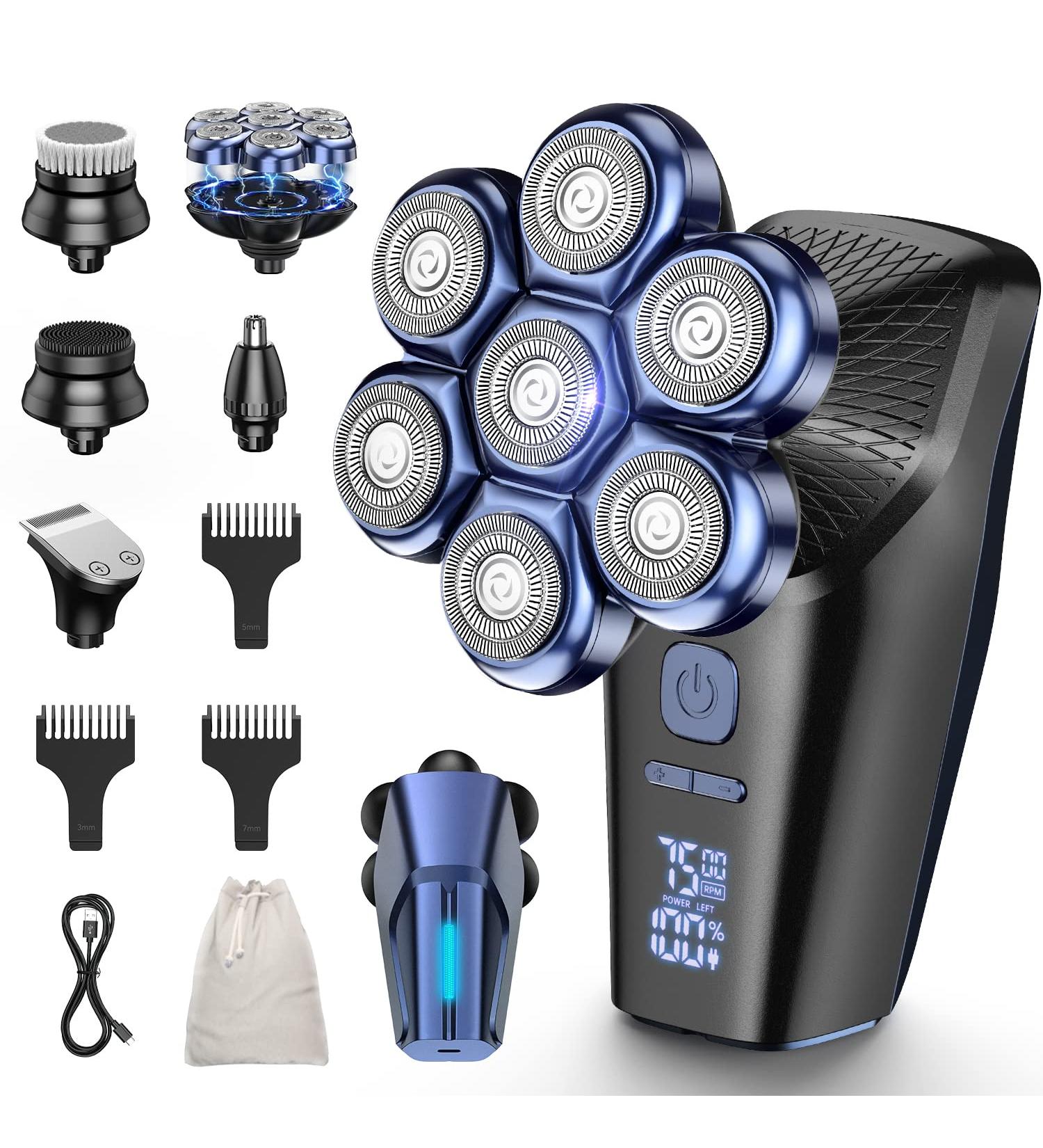 Bald Men's Head Shaver - 7D Magnetic Floating Head, 3 Modes, IPX7 Waterproof, USB Rechargeable Grooming Kit - Buy Online on GoSupps.com
