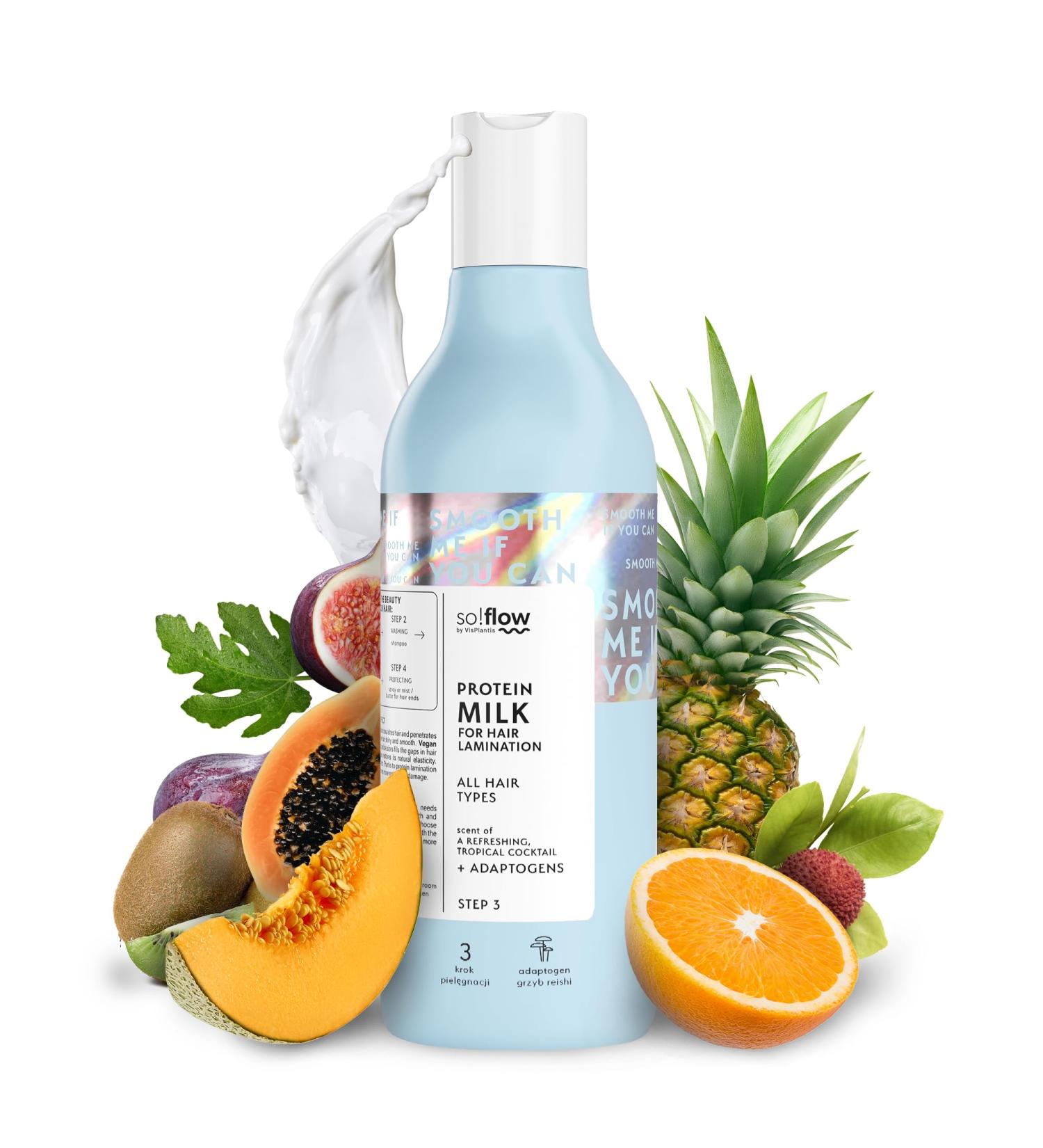 So!Flow Protein Milk for Hair Lamination - Reishi Mushroom Infusion for Ultimate Hair Restoration and Shine with Natural Adaptogens - Buy Online on GoSupps.com