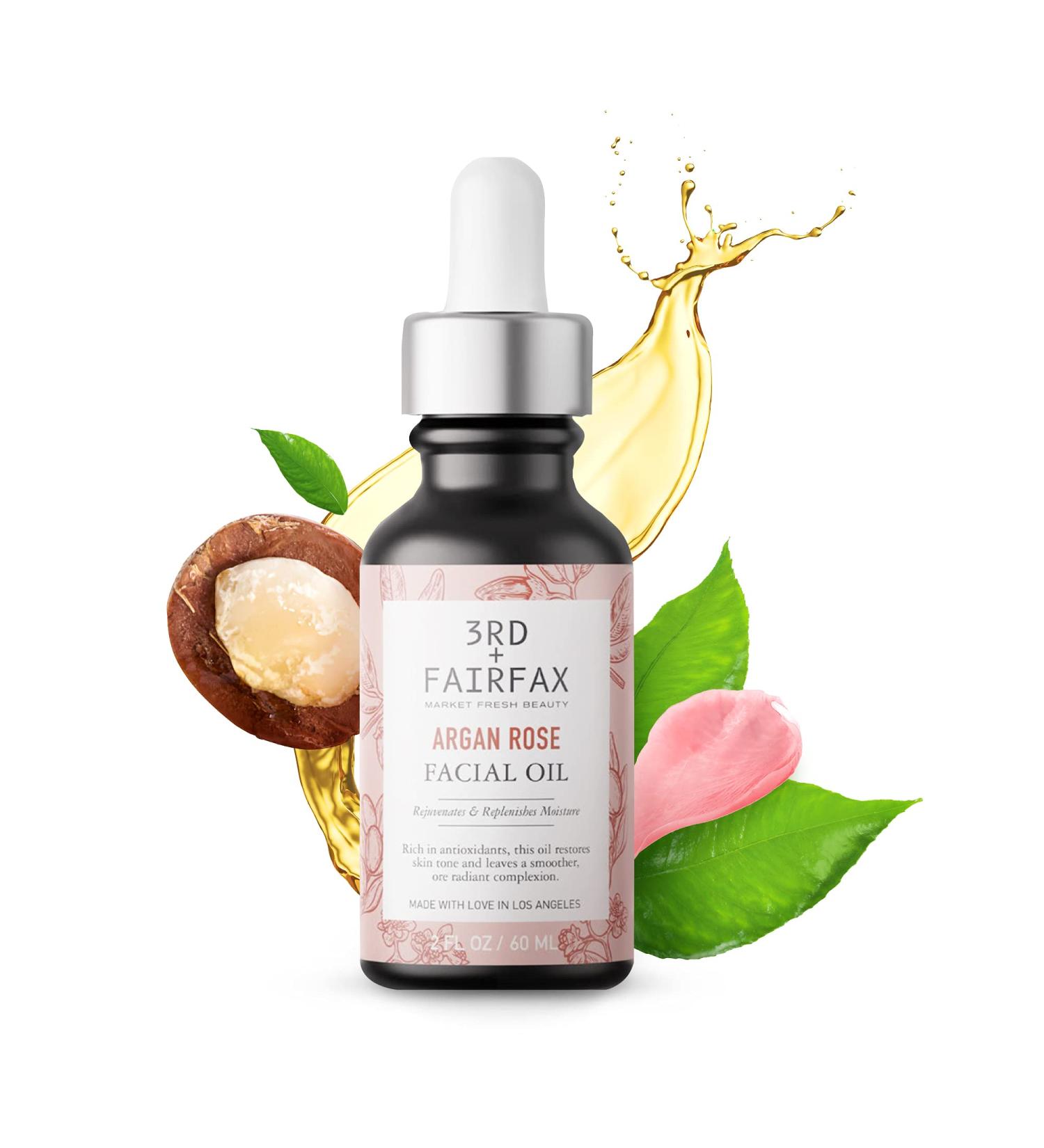 Argan Rose Facial Oil - Nourishing & Moisturizing Face Care for Dull Dry Skin | 2 Oz International Shipping Available - Buy Online on GoSupps.com