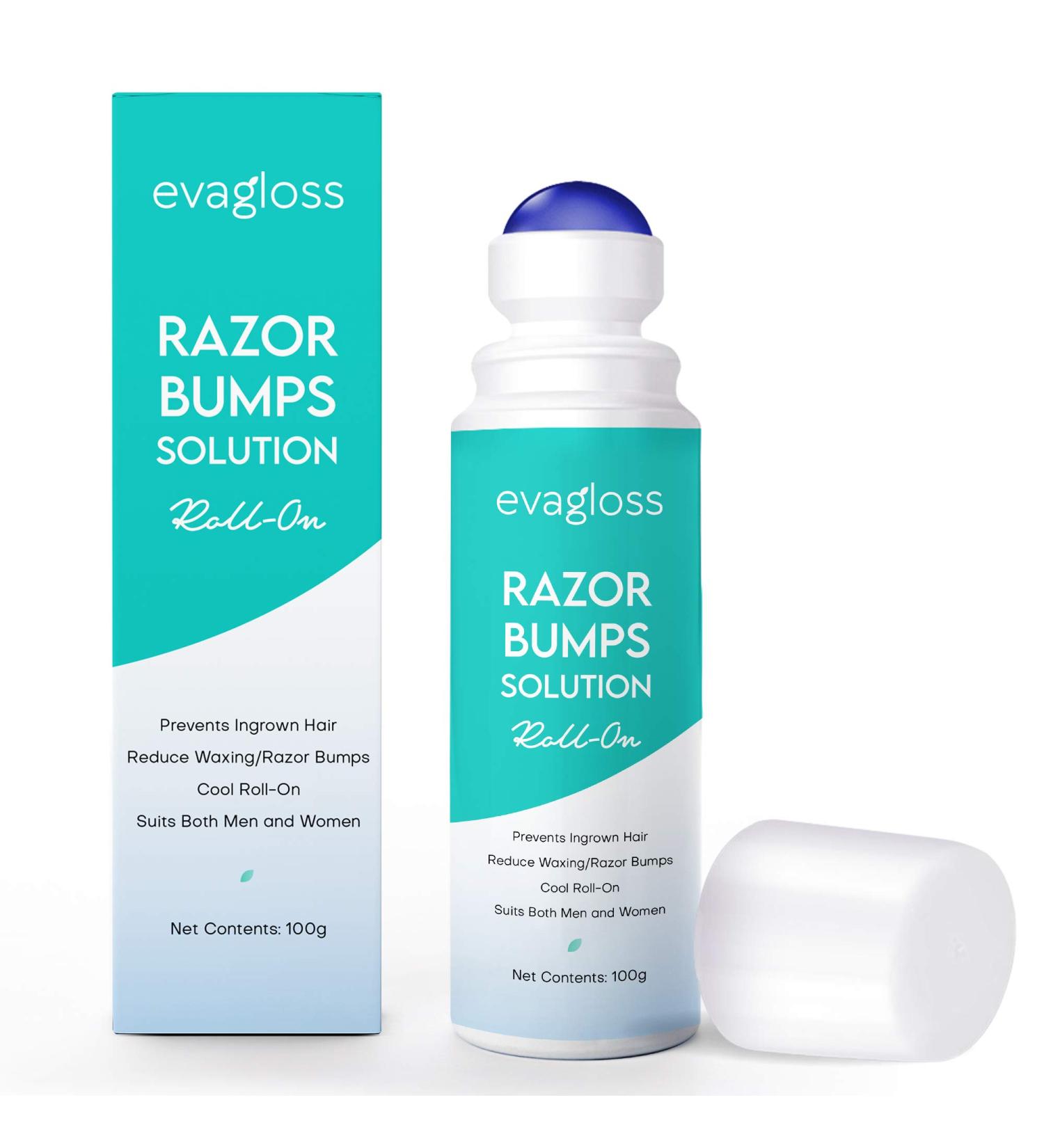Evagloss Razor Bumps Solution - After-Shave Repair Serum for Ingrown Hairs & Dark Spot Correction | Skin Lightening Roll-On for Men & Women (100g) - Buy Online on GoSupps.com