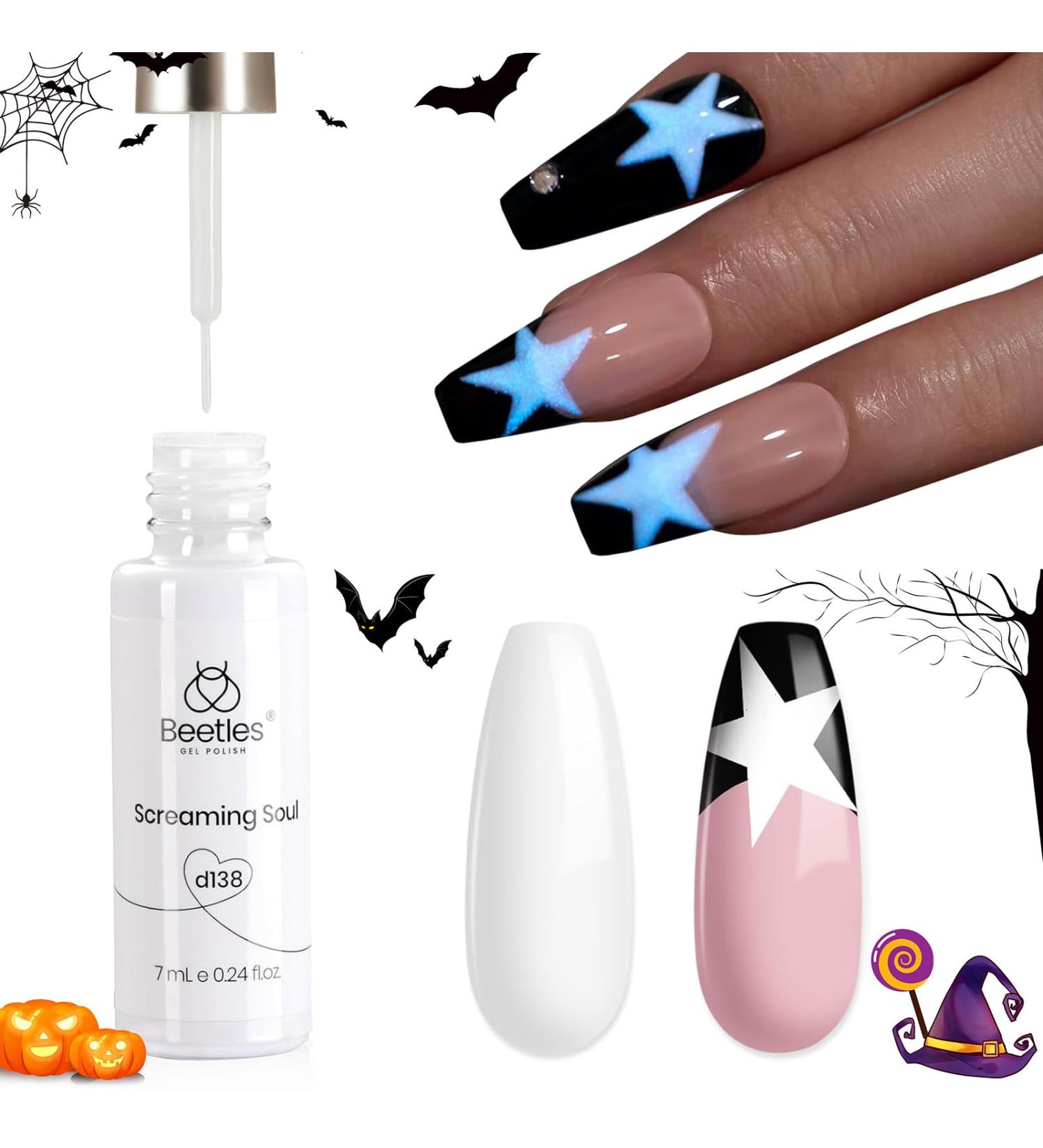 Beetles Glow in the Dark Gel Nail Polish - Luminous Blue Halloween Nail Art Soak Off UV/LED 7ml Perfect Gift for Women - Buy Online on GoSupps.com