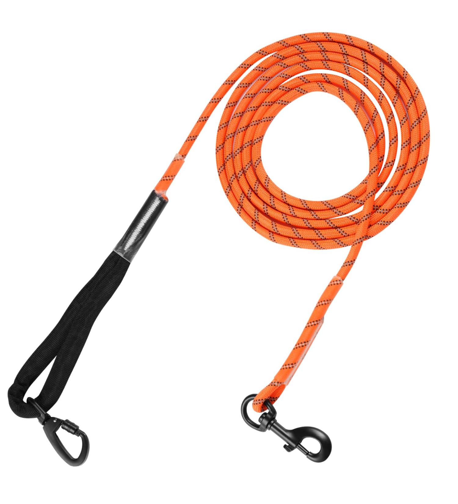 LOQATIDIS 3M Dog Tie - Heavy Duty Reflective Nylon Training Leash with Soft Grip for Dogs Perfect for Large Medium Small & Puppies - Orange Color - Buy Online on GoSupps.com