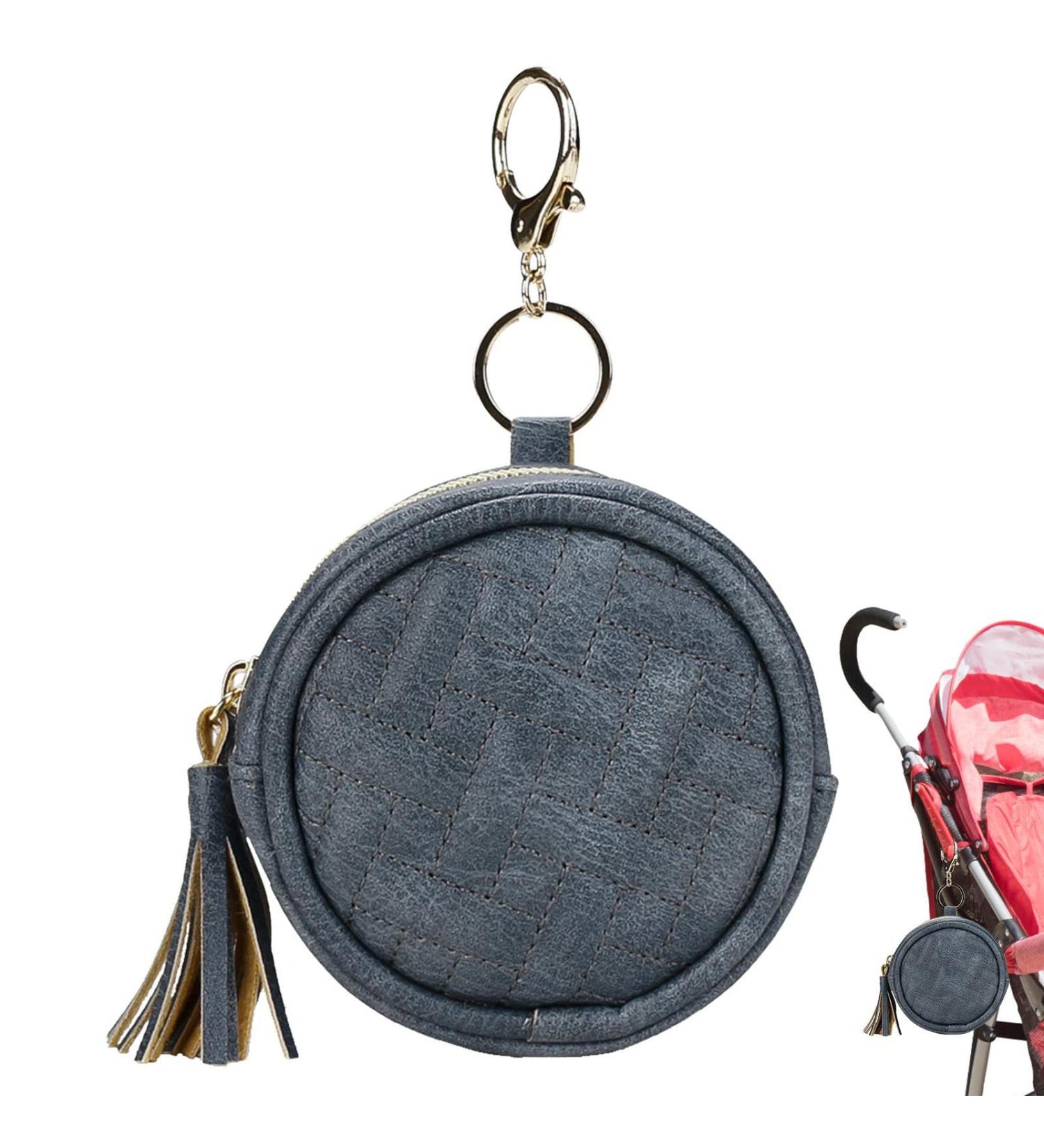 Hongjingda Baby Pacifier Holder with Clip - Dark Blue Pacifier Pod for Easy Attachment to Diaper Bag | 3.9 Diameter Holds 2 Pacifiers - Buy Online on GoSupps.com