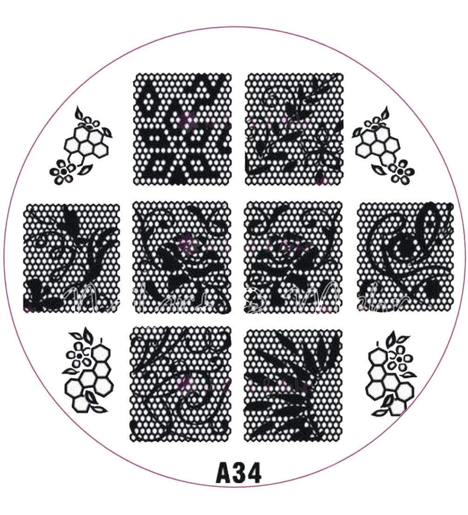 ++SPECIAL ITEM++ Stamping stencil A-Series: A33 Fish Palms Curlicues