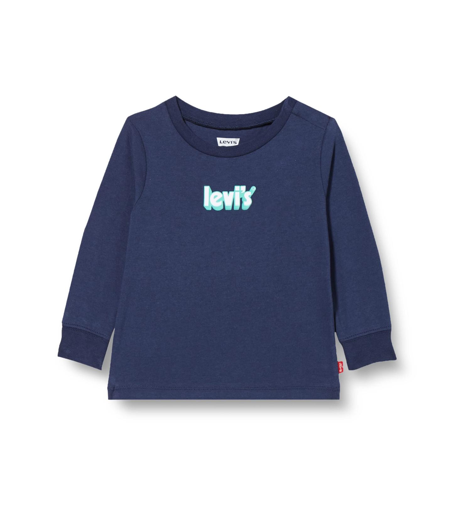 Levi's Kids Long Sleeve Cozy Tee Shirt - Baby Boys 9 Months, Naval Academy - Buy Online on GoSupps.com