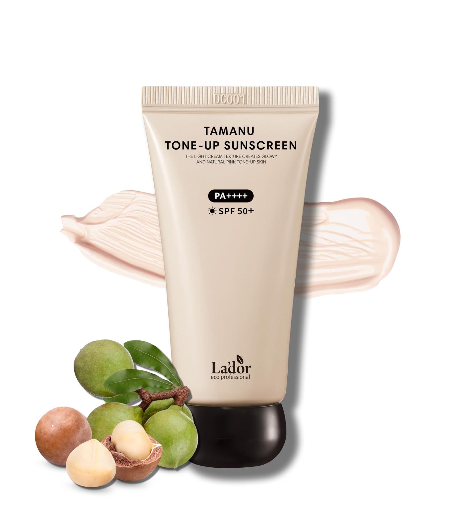 LADOR Tamanu Daily Sheer Glow Tinted Tone-up Face Sunscreen Moisturizer UV Protector Hydrating Non-greasy Makeup Primer SPF 50+ PA++++ Sun Protection Korean Skincare - Buy Online on GoSupps.com