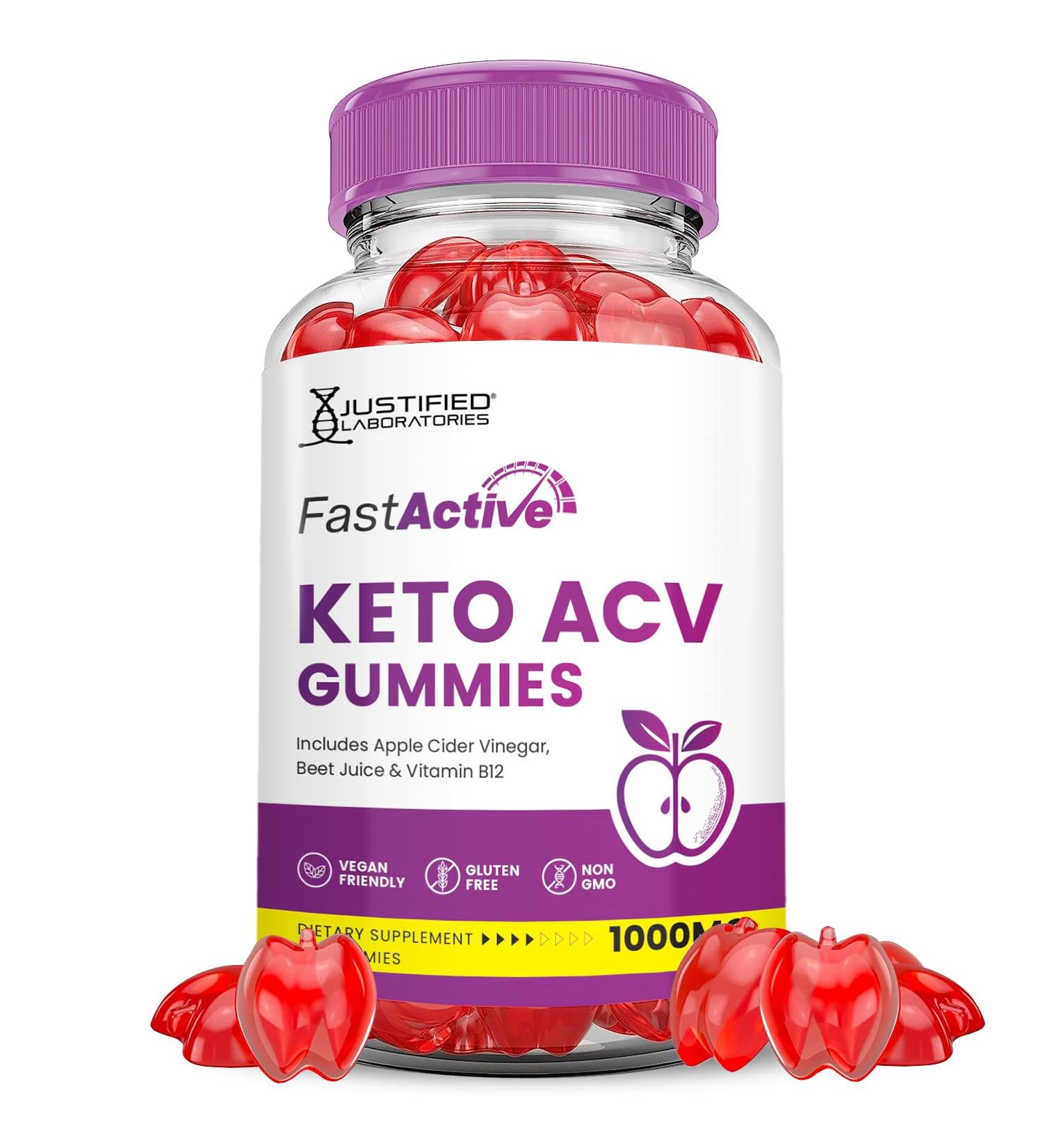 Fast Active Keto ACV Gummies Advanced Formula 1000MG Fastactive Keto Gummies Apple Cider Vinegar Formulated with Pomegranate Beet Juice Powder B12 Vegan Non GMO 60 Gummys 60 Count (Pack of 1) - Buy Online on GoSupps.com