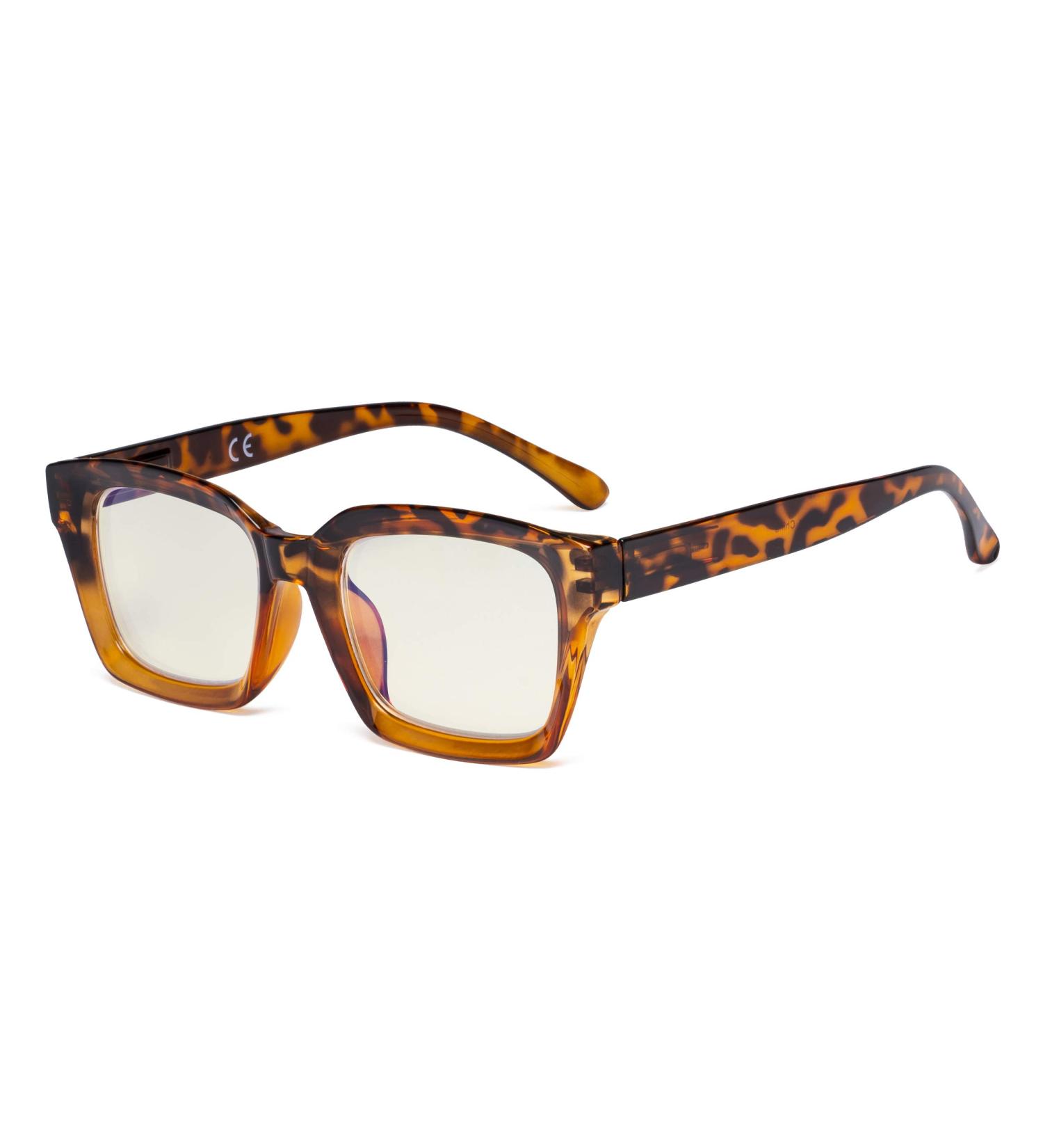 Eyekeper Women's Blue Light Blocking Reading Glasses - Tortoise Oversized Square +1.25 UV Protection - Buy Online on GoSupps.com