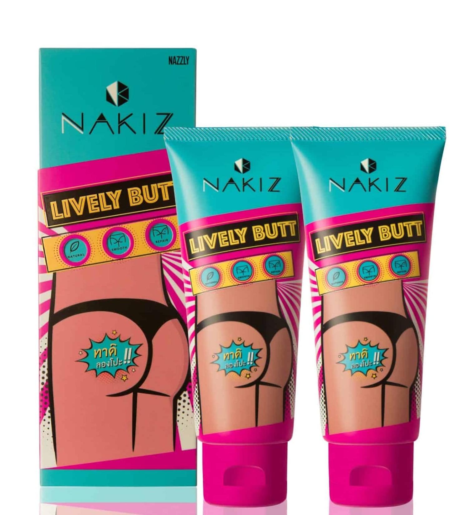 Nakiz Lively Butt Cream for Stretch Marks & Uneven Skin Tone - 100% Authentic (2 Pack) | Award-Winning Formula for Underarm, Inner Thigh, Back, & Knee - Buy Online on GoSupps.com