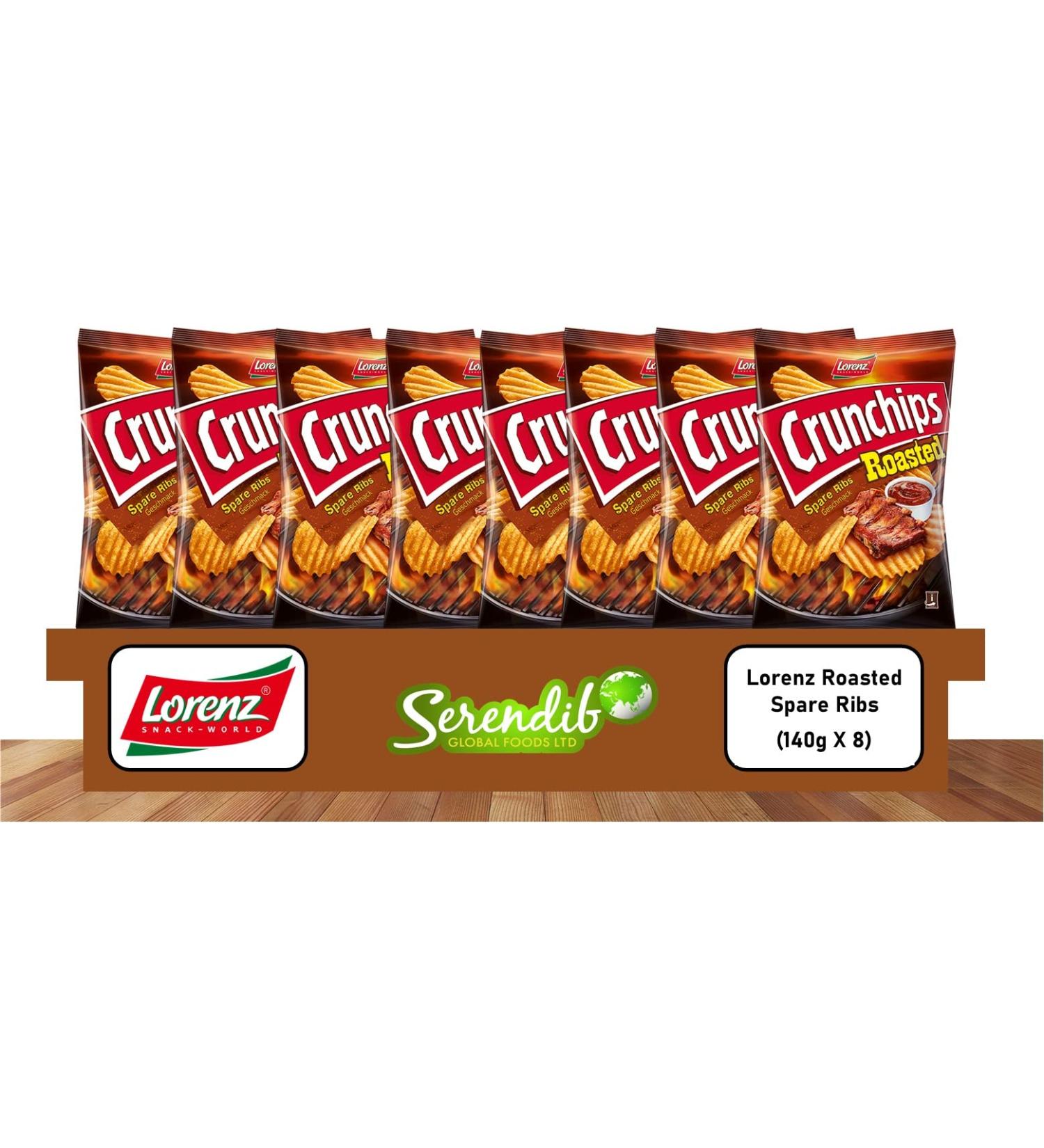 Lorenz Crunchips Roasted Spare Ribs 140g Pack of 8