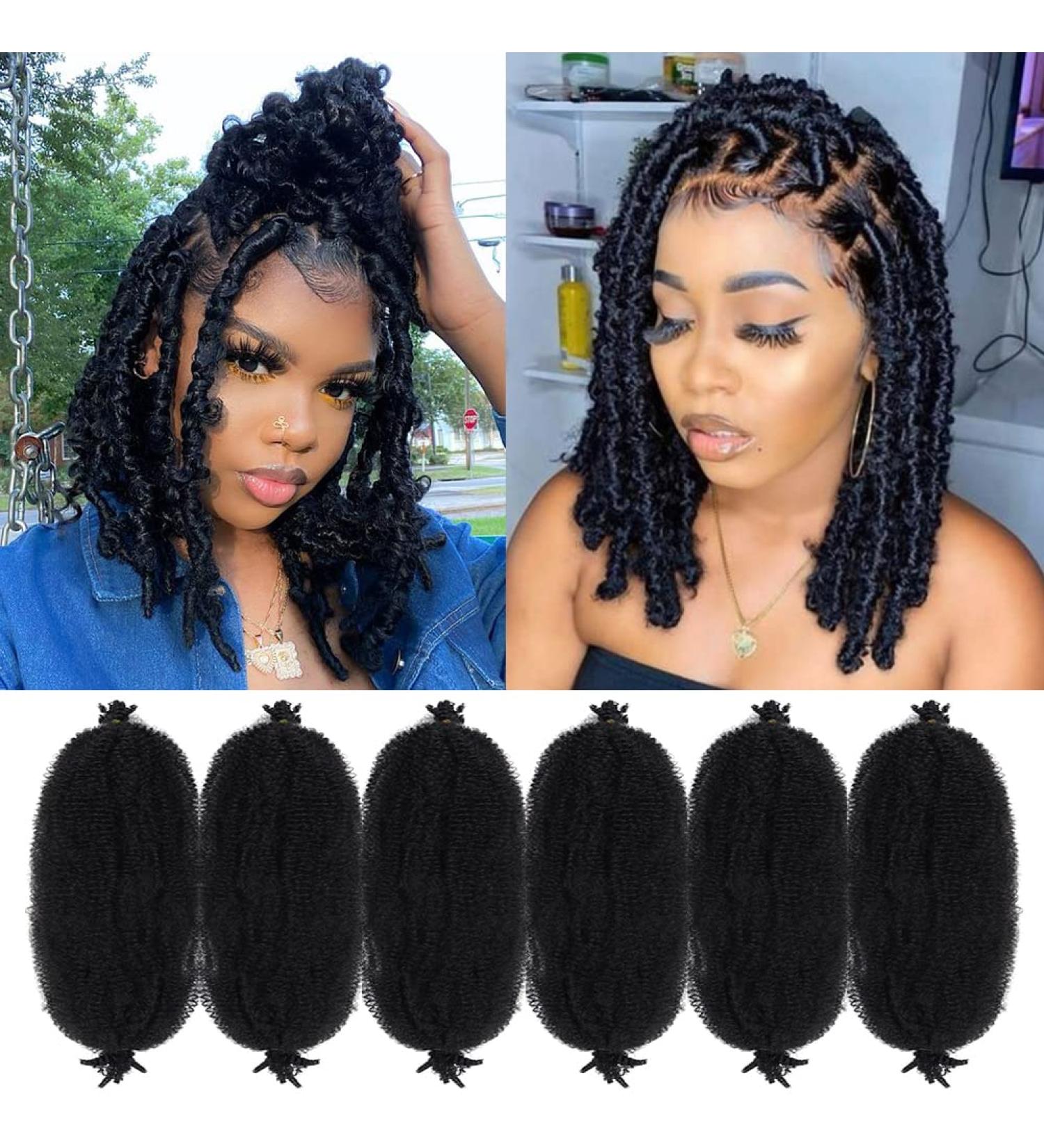 16 Inch Marley Hair 6 Packs - Cuban Twist Pre Fluffed Springy Afro Kinky Twist for Faux Locs - Pack of 6 in 1B - Buy Online on GoSupps.com
