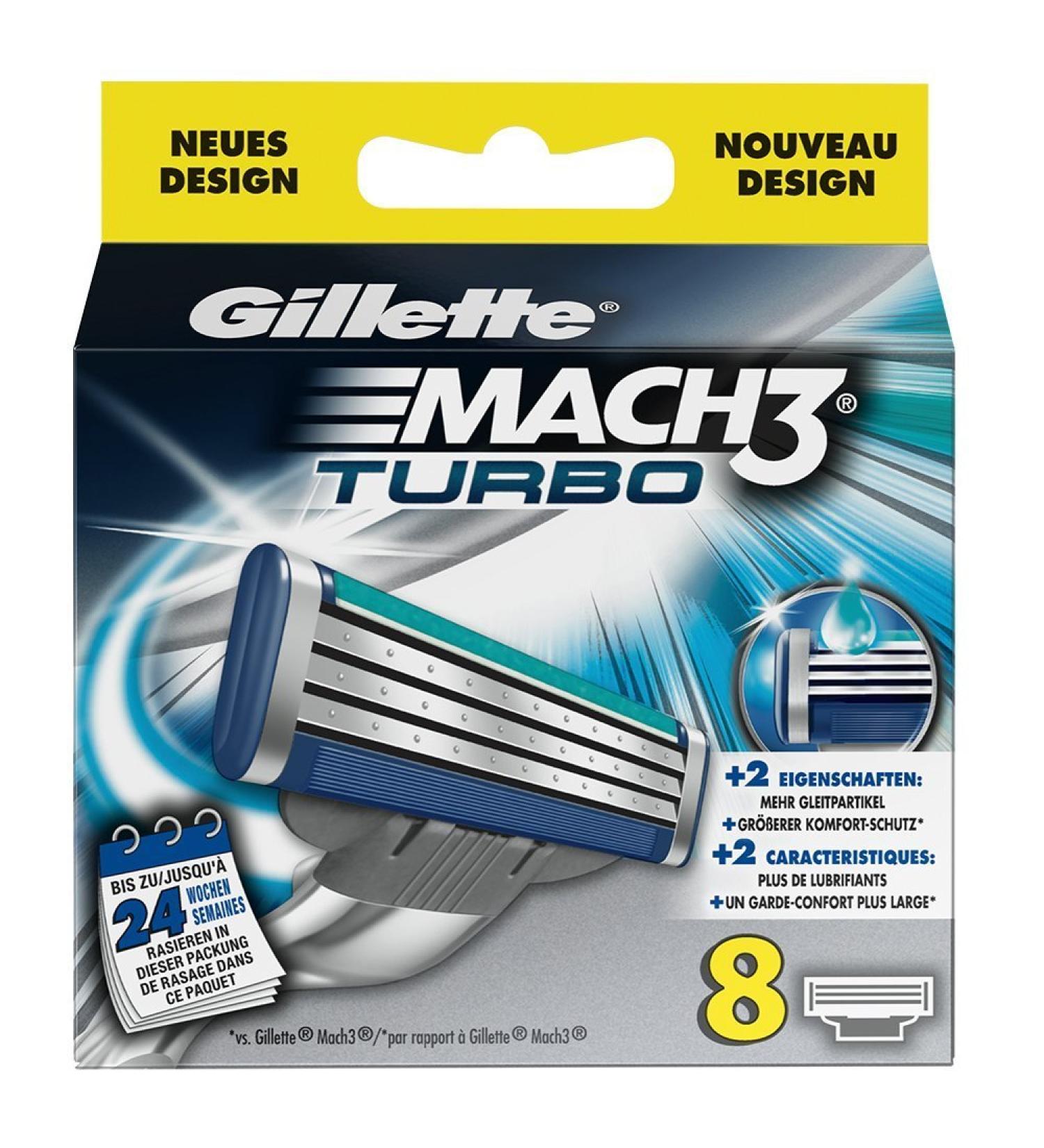 Buy Discontinued Gillette MACH3 Turbo Razor Blades - 8 & 12 Pack - International Shipping Available - Buy Online on GoSupps.com