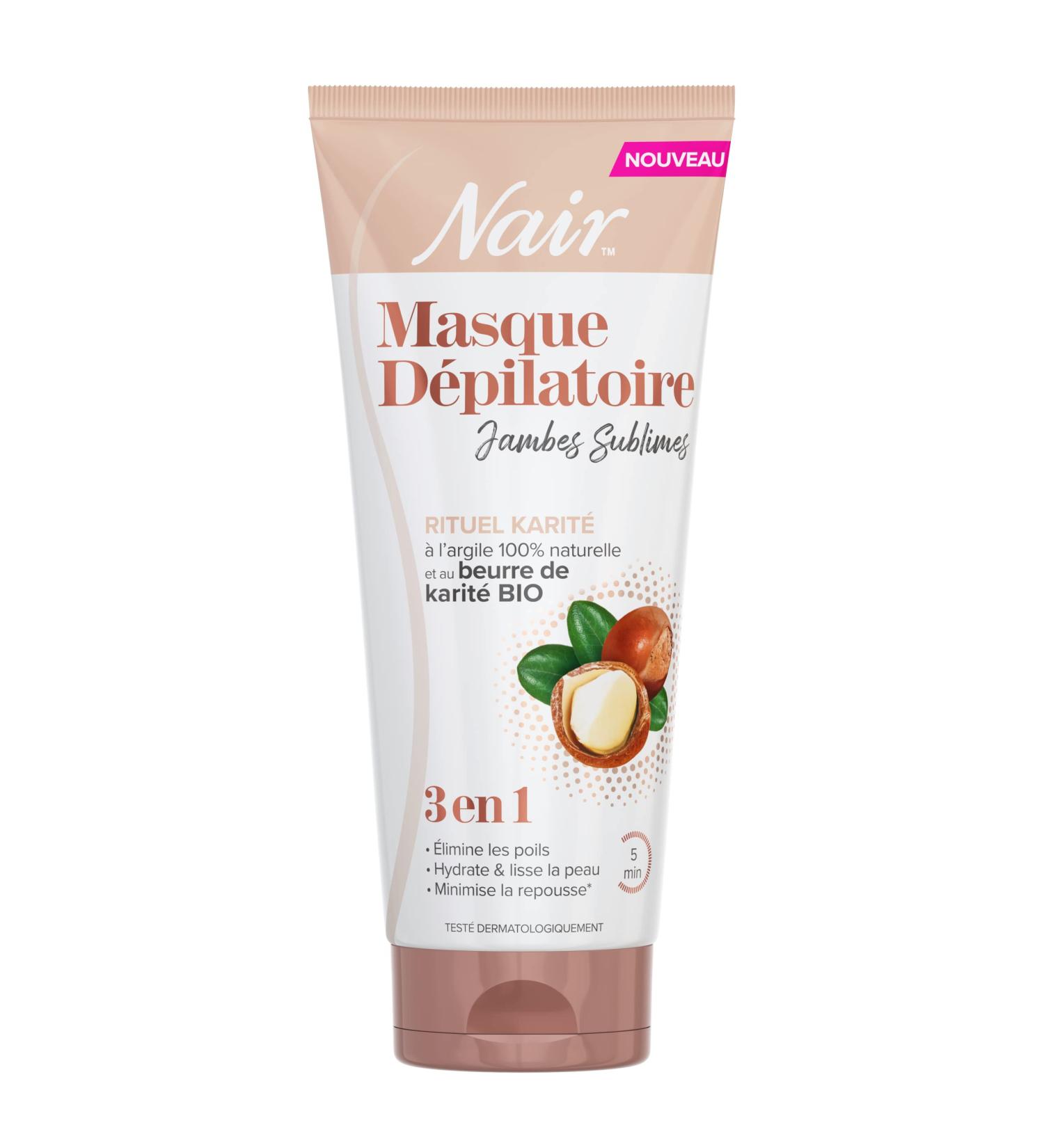 NAIR - Hair Removal Cream Sublimes Ritual Shea Butter 100% Natural Clay & Organic Shea Butter, 3-in-1 Formula, 180 ml