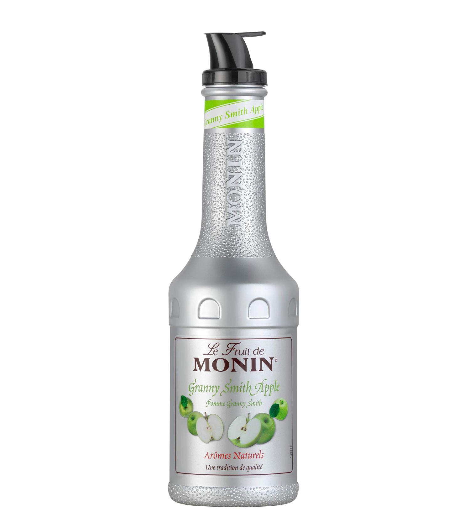 MONIN Granny Smith Apple Fruit Mix Puree 1L: Vegan-Friendly, Allergen-Free 100% Natural Flavours for Cocktails, Smoothies, and Frappes - Buy Online on GoSupps.com