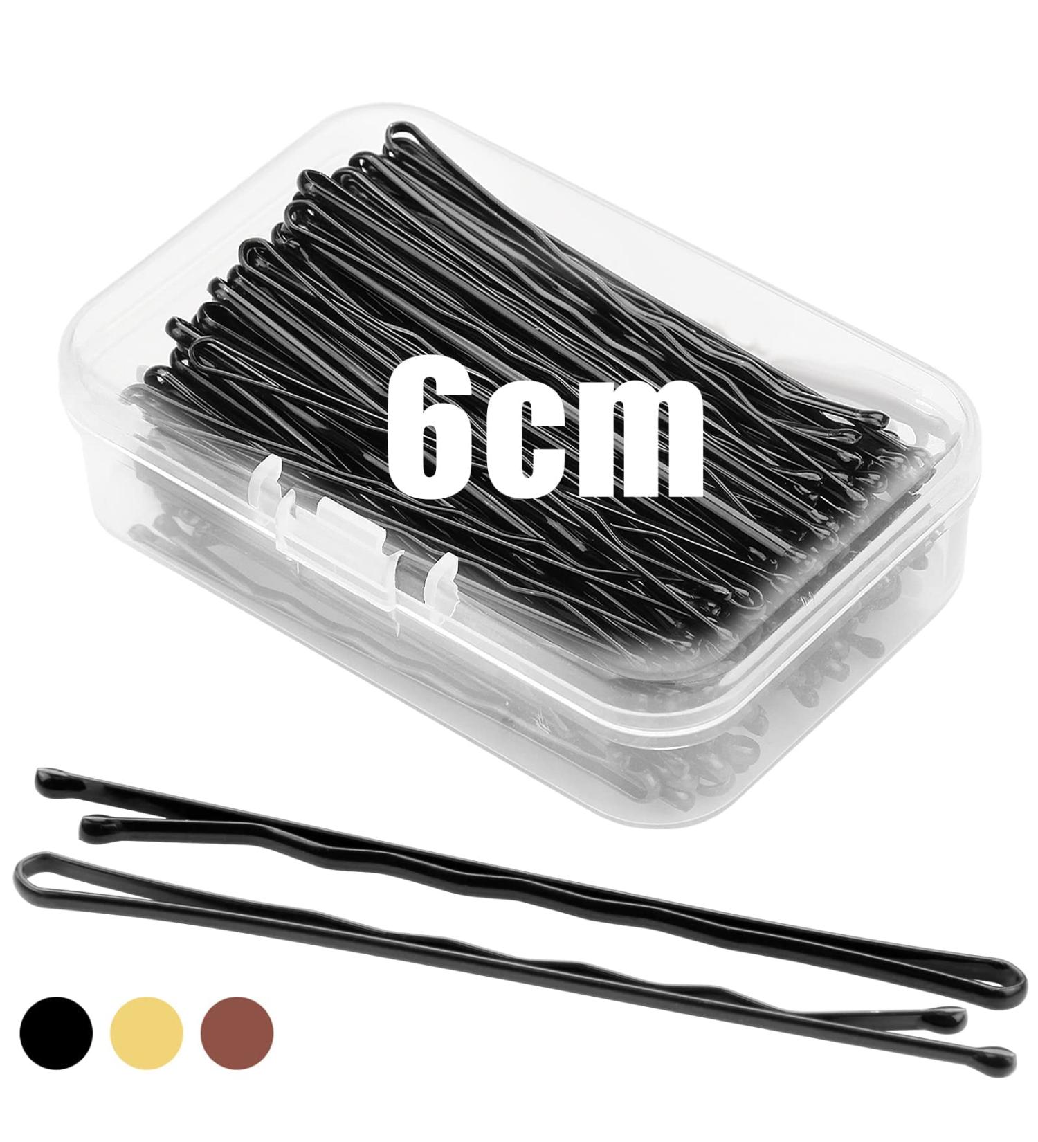 100pcs 6cm Black Bobby Pins for Thick Hair | Long Kirby Grips with Storage Box | Women Girls Hair Accessories for Styling - Buy Online on GoSupps.com