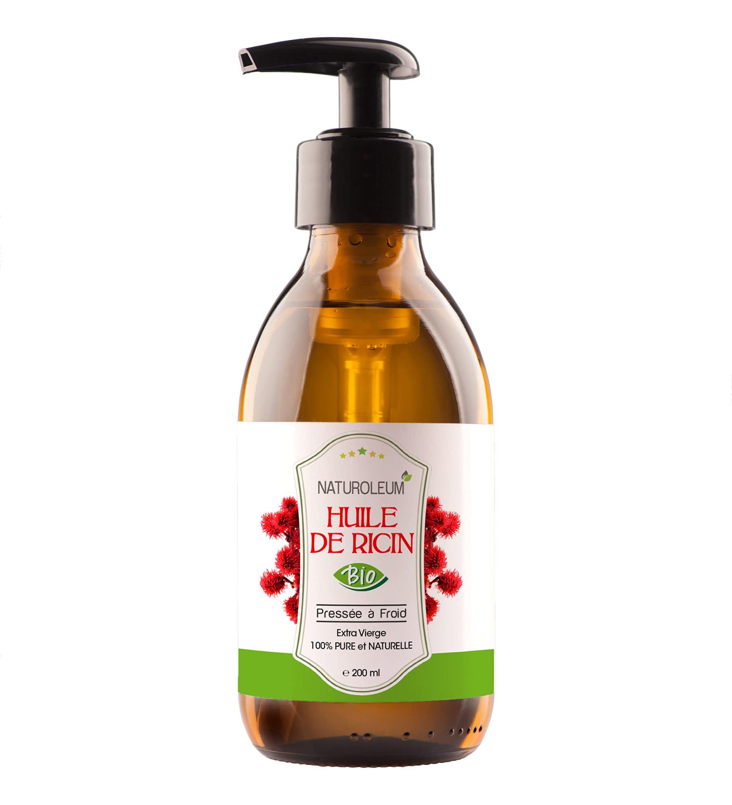 CASTOR OIL 100% ORGANIC NATUROLEUM cold pressed Pure and Natural - Extra Virgin - Nourishing care for Hair Eyelashes Nails Skin beard (200 ml) - Buy Online on GoSupps.com