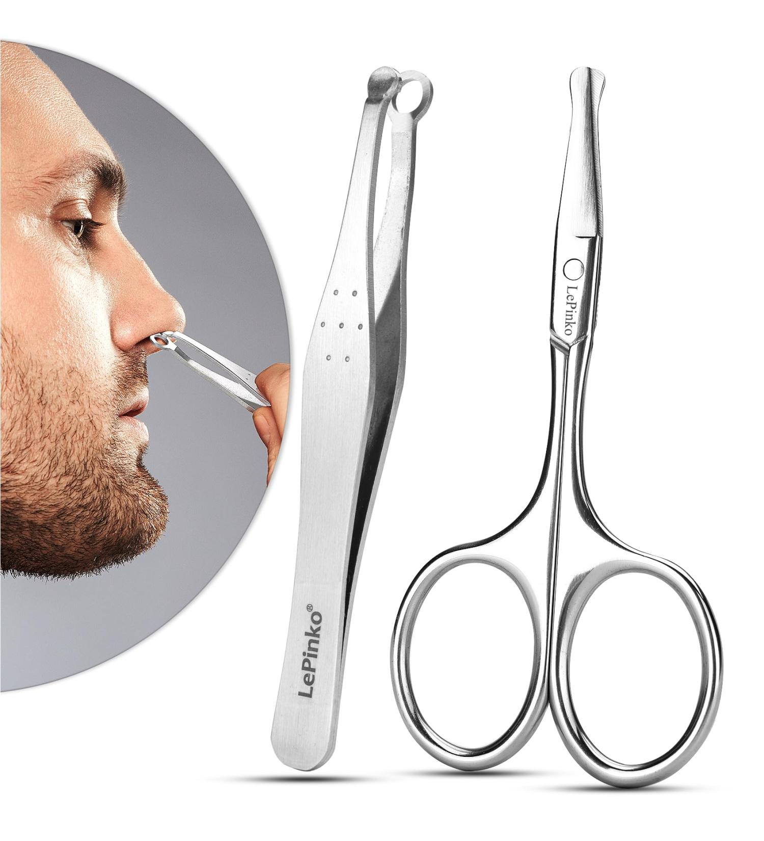 LePinko Nose Hair Trimmer for Men & Women | Nasal Hair Tweezers & Grooming Scissors - International Shipping Available - Buy Online on GoSupps.com