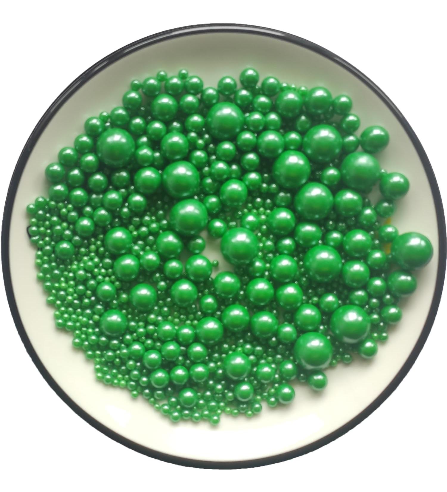 Edible Christmas green sugar pearl sugar sprinkles |Green dessert strandel | cake cupcake topper |Cookie decorations |Sweet sugar sprinkles for weddings and daily cake decorations Christmas green pearls