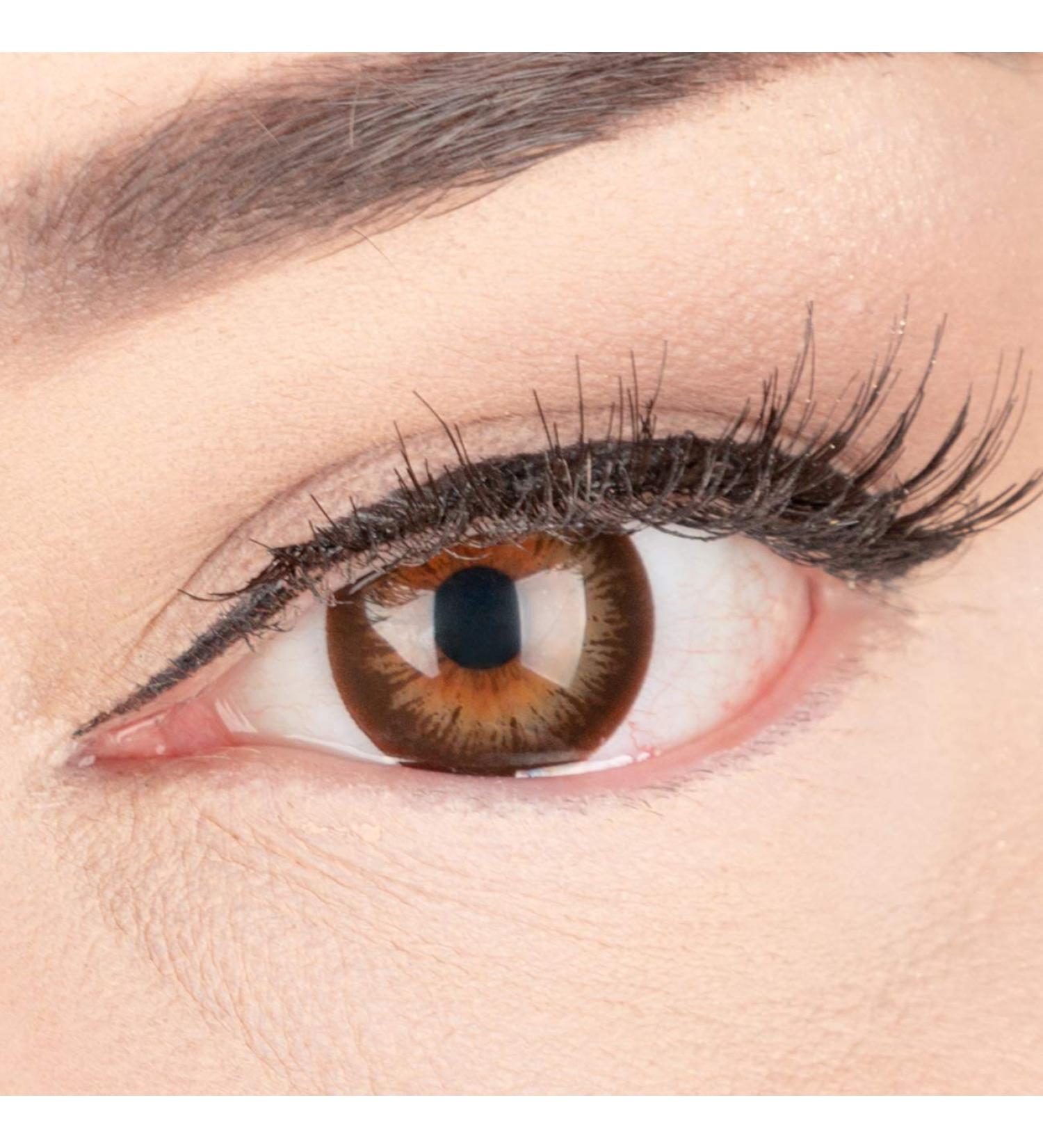 Very Strong Natural Brown Contact Lenses - Silicone Comfort Novelry Mila Brown - 1 Pair + Container - Dia 14mm - Non-Prescription 0.00 - Buy Online on GoSupps.com