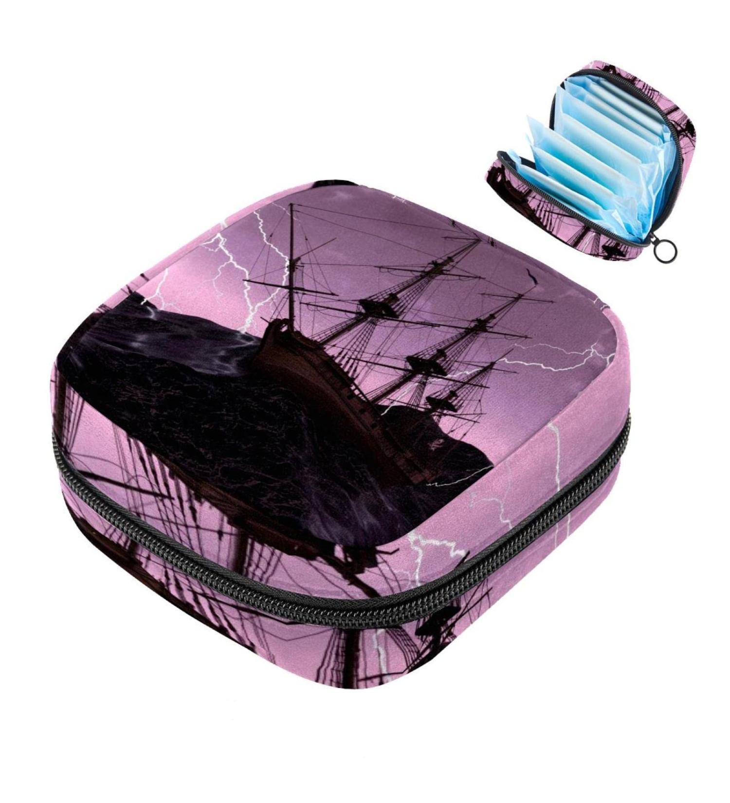 Menstruation Pad Bag with Zipper | Stylish Women's Napkin & Tampon Collection Bag | Perfect for Sailing & Pirate Theme | International Shipping Available - Buy Online on GoSupps.com