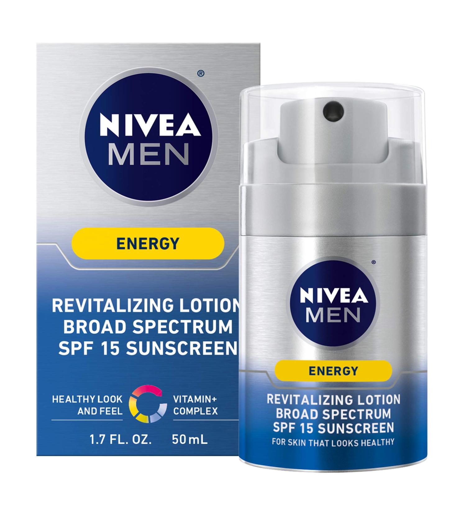 NIVEA Men Energy Lotion SPF 15 Sunscreen - Broad Spectrum Protection 1.7 oz | International Shipping Available - Buy Online on GoSupps.com