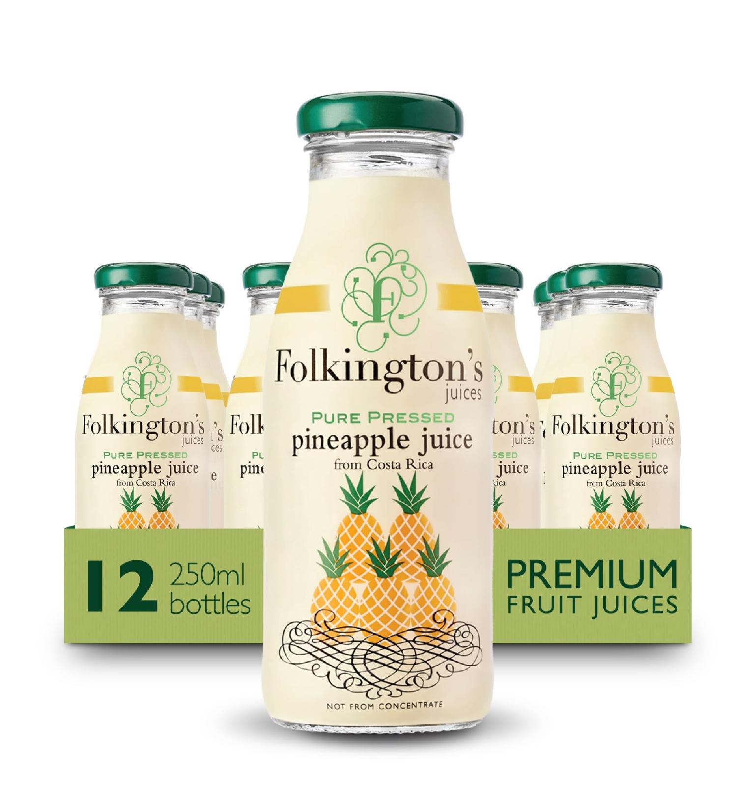 Folkingtons 250ml Glass Juice Bottles Pack of 12 - Buy Online on GoSupps.com
