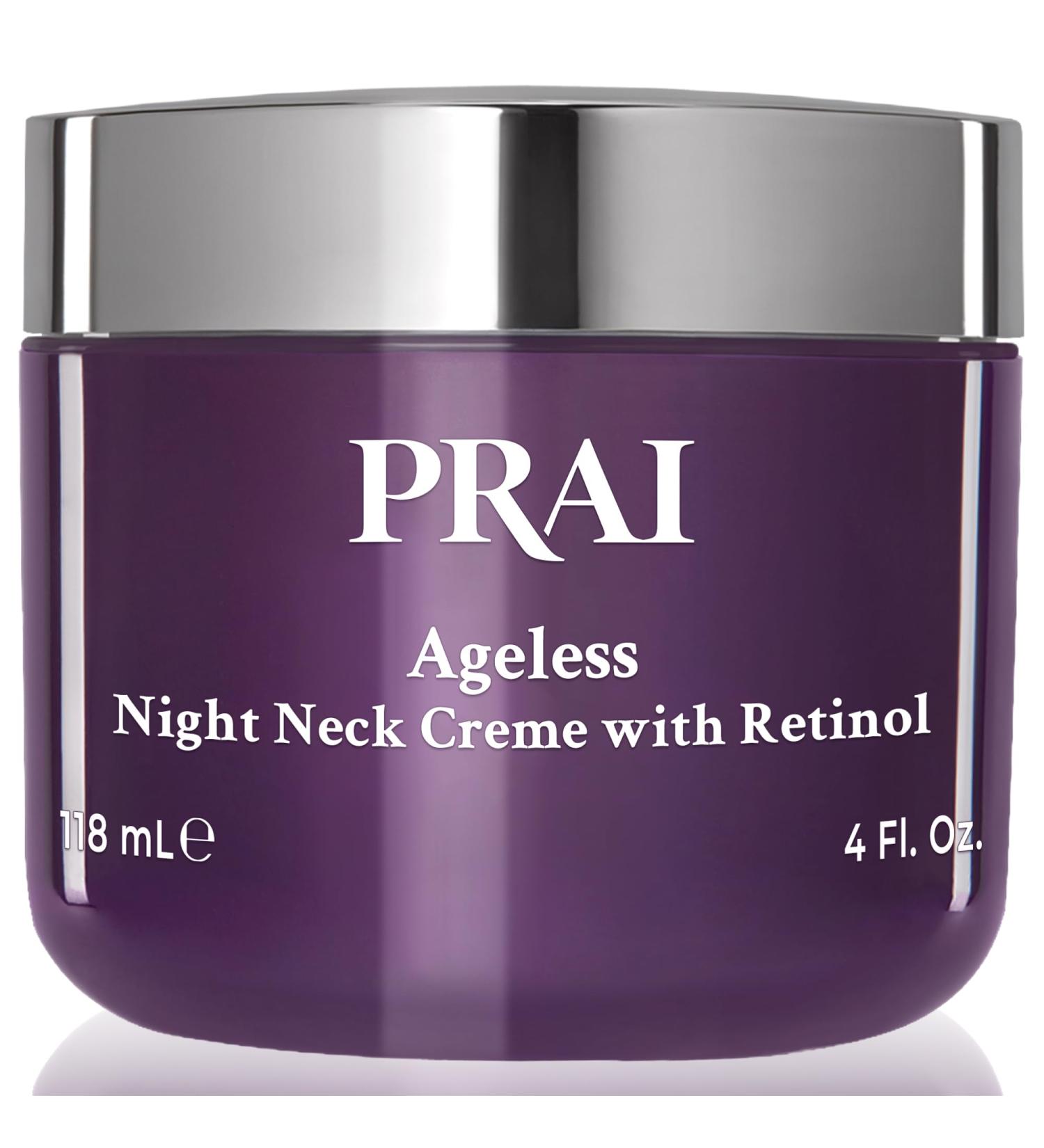 PRAI Beauty Ageless Throat & Decolletage Night Creme | Neck Firming Cream For Overnight Use | Cruelty & Paraben-Free Neck Tightening Cream with Retinol | Neck Cream for Tightening and Firming | 4.0 Oz 4 FL Oz (Pack of 1) - Buy Online on GoSupps.com