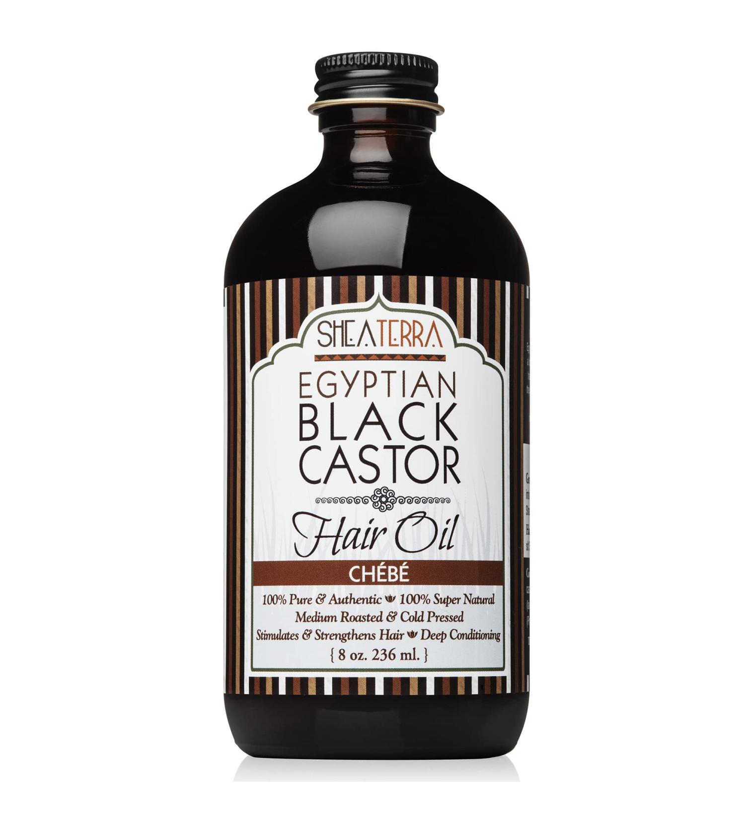 100% Pure Egyptian Black Castor Oil - Shea Terra Organics | All-Natural Hair Growth & Scalp Conditioner 8 oz - Buy Online on GoSupps.com