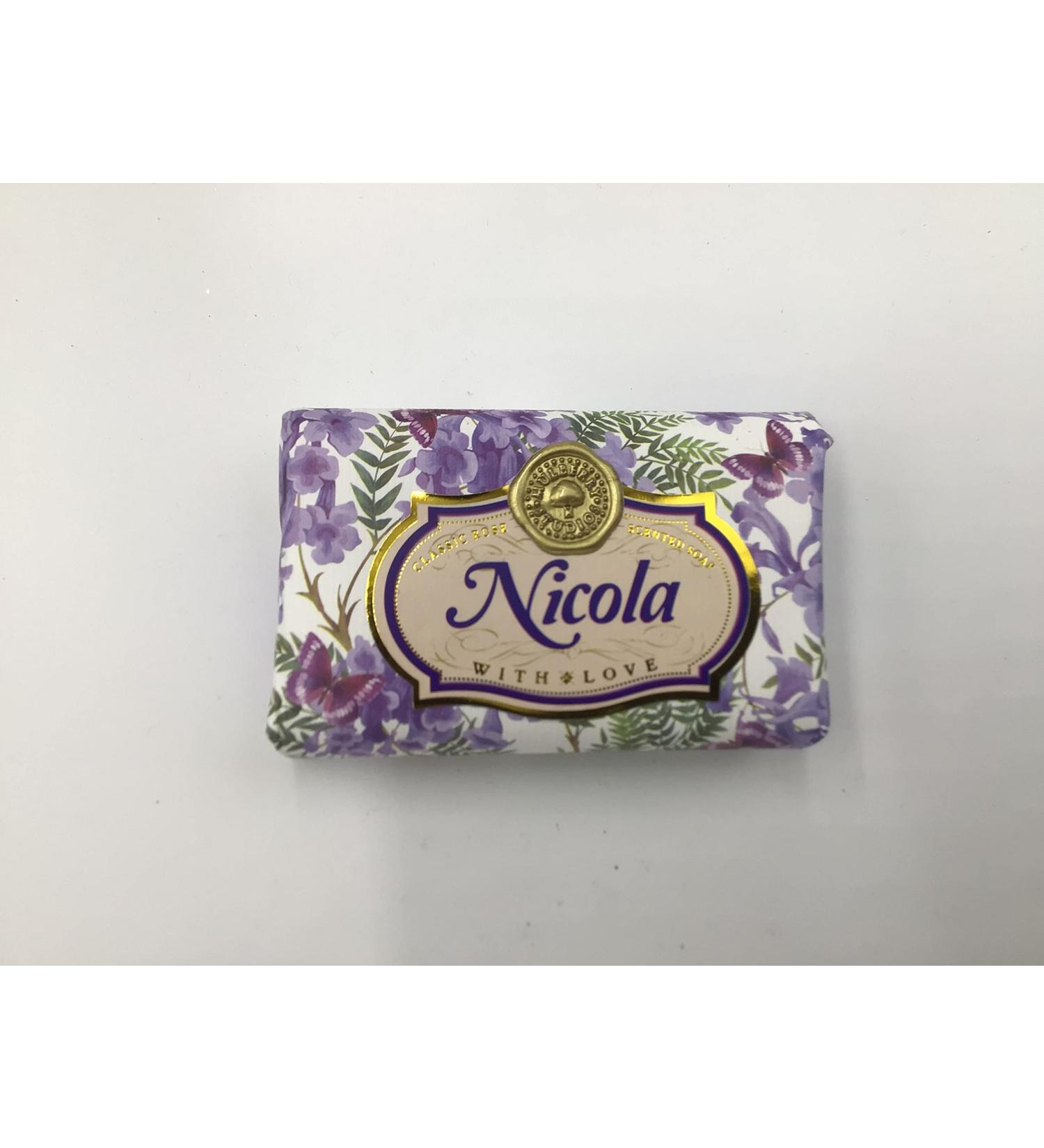 Nicola - Gift Soap Bar For Her Birthday Rose Scent Mum Grandmother Cleanser Lather Present Girl