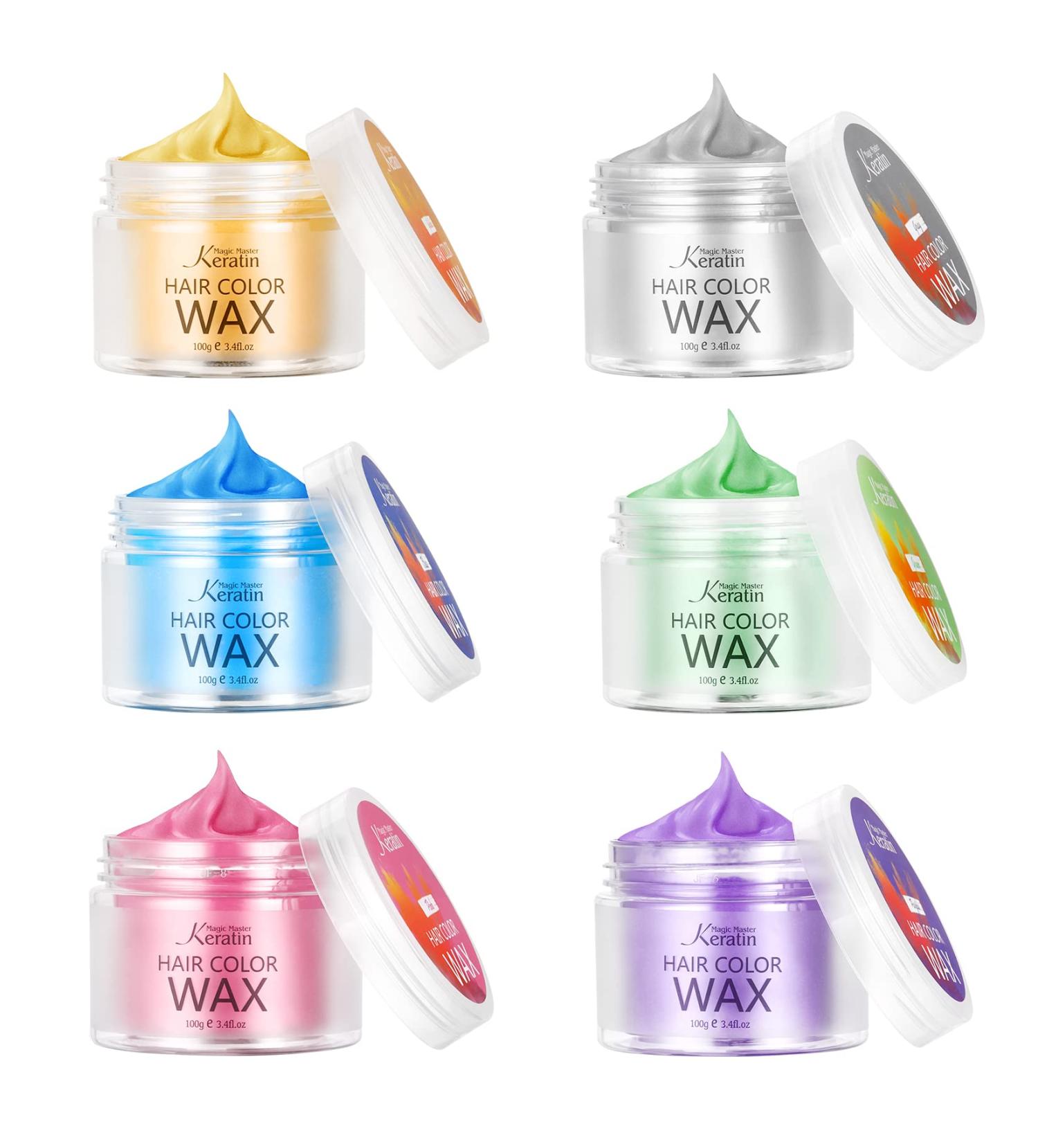 Magic Master Hair Color Wax - Temporary Keratin Hairstyle for Men & Women | 6 Vibrant Shades for Parties Festivals & Cosplay - Buy Online on GoSupps.com