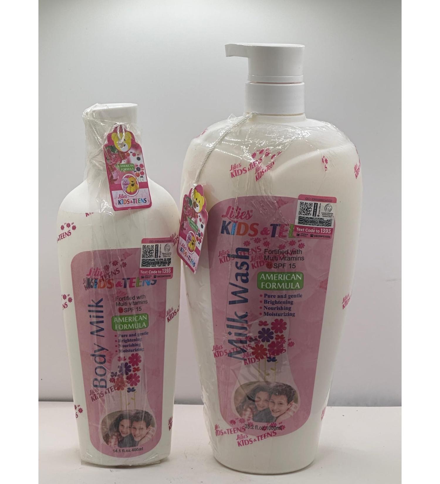LILIES KIDs & TEENs SPF15 AMERICAN FORMULA LOTION + LILIES BODY WASH BODY WASH - Buy Online on GoSupps.com