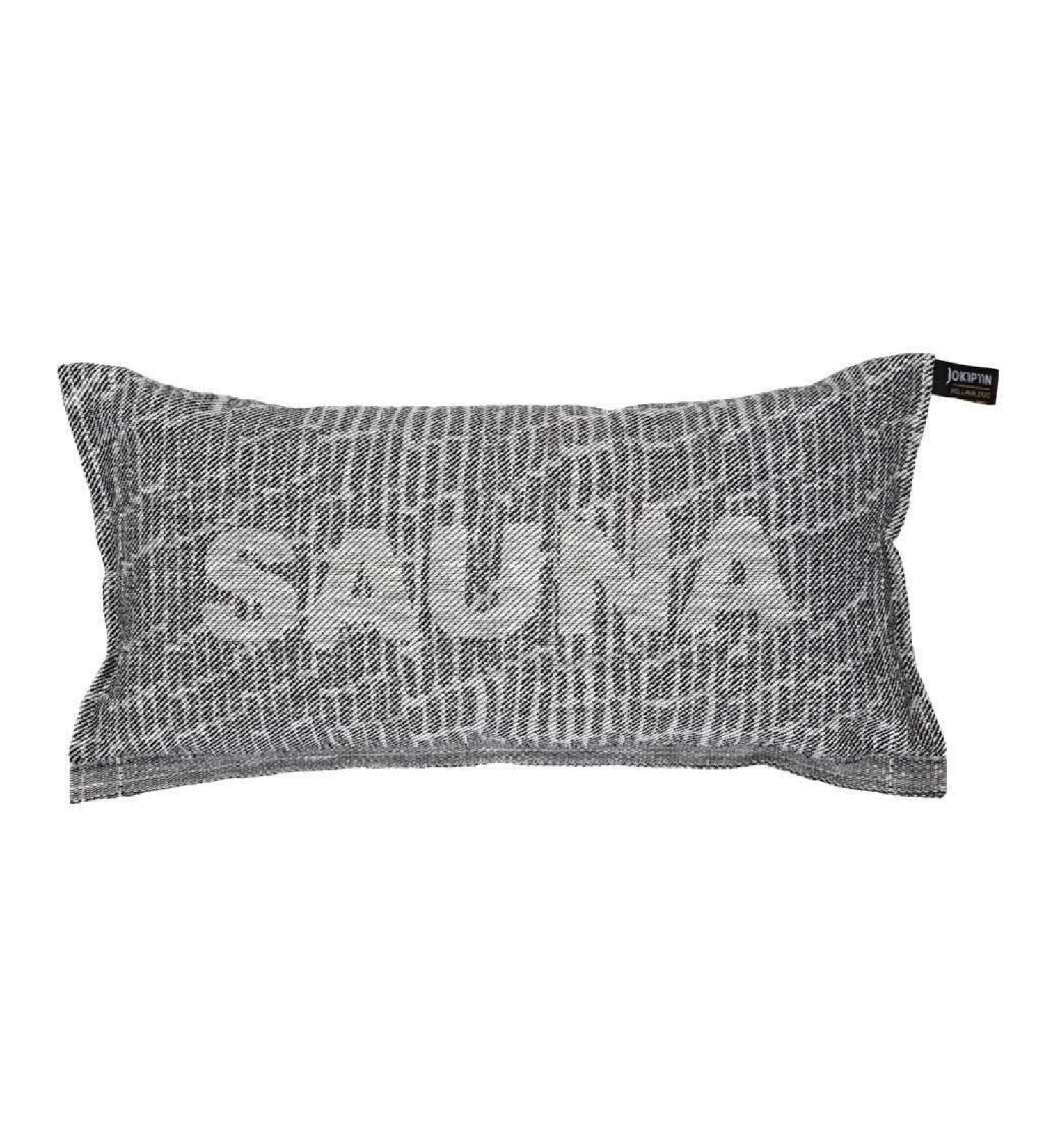 Jokipiin Pellava sauna pillow Saunatikut collection by Jokipiin Pellava white/black