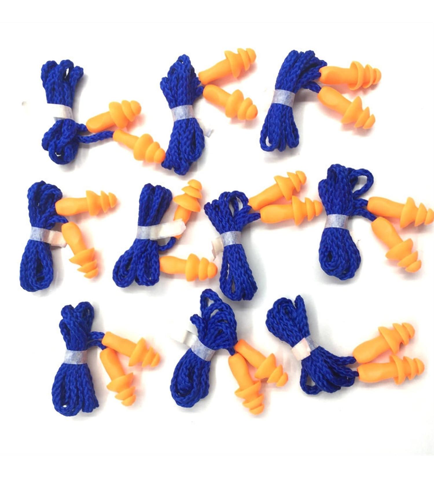 Waterproof earplugs 10Pcs Soft Silicone Corded Ear Plugs Ears Protector Reusable Hearing Protection Noise Reduction Earplugs Earmuff Easy to use and Durable - Buy Online on GoSupps.com