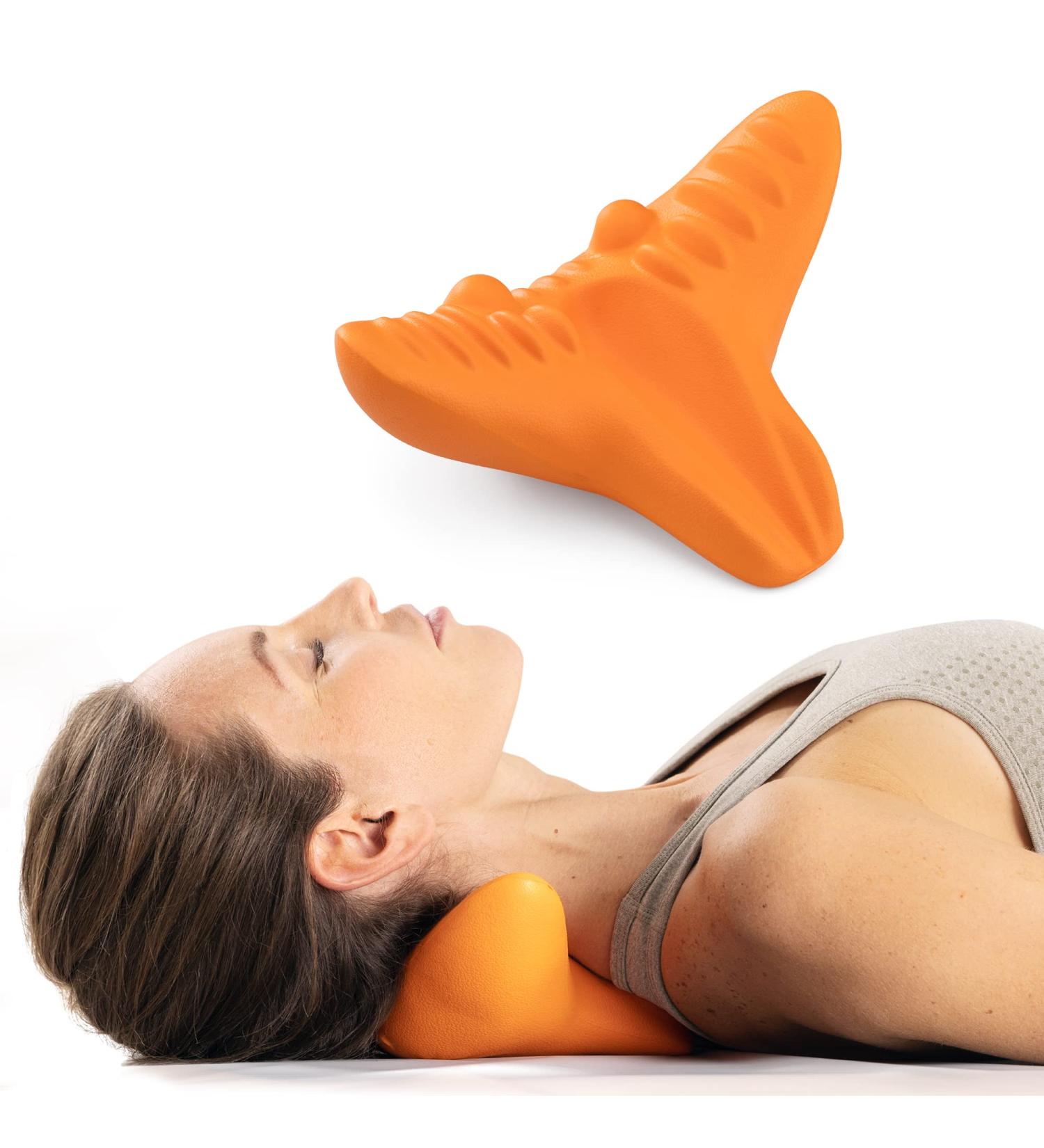 Buy Navaris Neck Massage Device - Neck Stretcher for Posture Correction | Relaxation Pillow for Head Neck & Shoulders - Ideal for Sitting & Lying Down - Buy Online on GoSupps.com