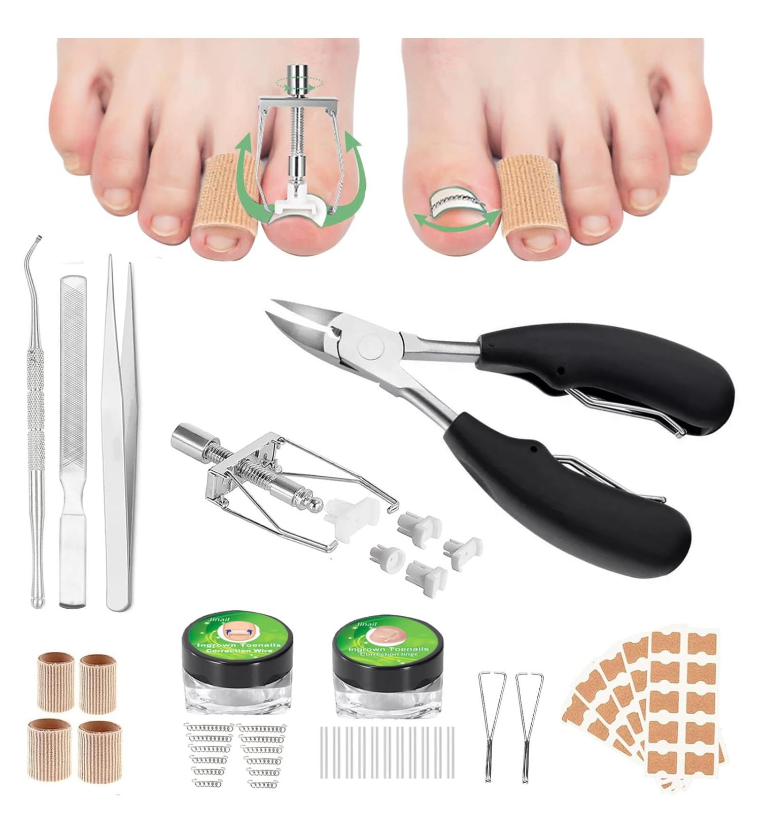XdealCozyxc Ingrown Toenail Tool Kit with File and Lifter Ingrown Toenail Corrector Strips and Patch for Toe Pain Relief - Buy Online on GoSupps.com