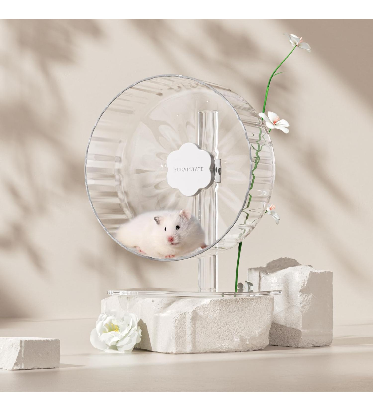 Super-Silent 26cm Hamster Exercise Wheel for Small Pets | BUCATSTATE Starlight-2.0-Transparent - Buy Online on GoSupps.com