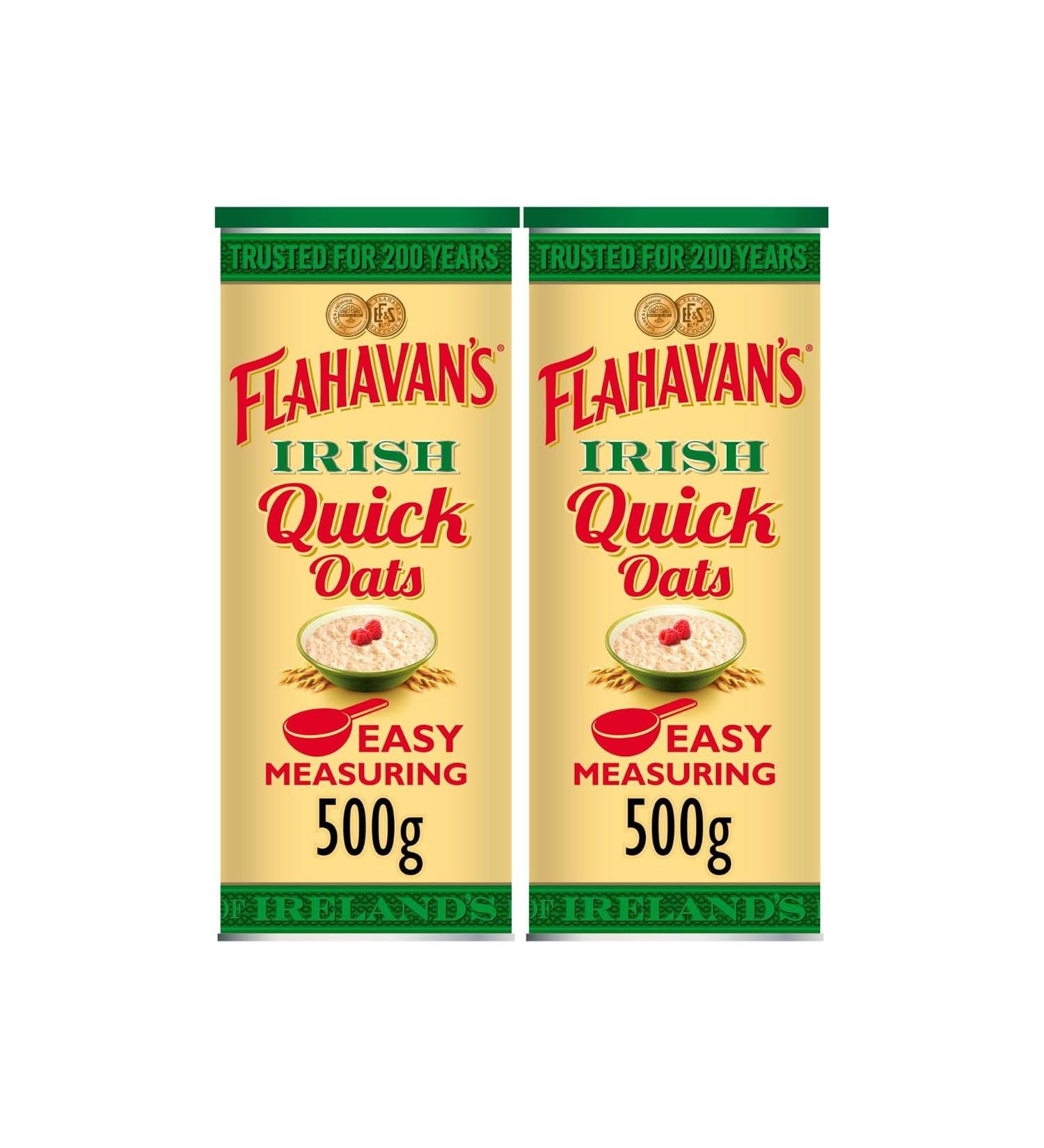 Flahavan's Irish Quick Oats Original 500g | Microwavable Porridge Oats | Pack of 2 - Buy Online on GoSupps.com