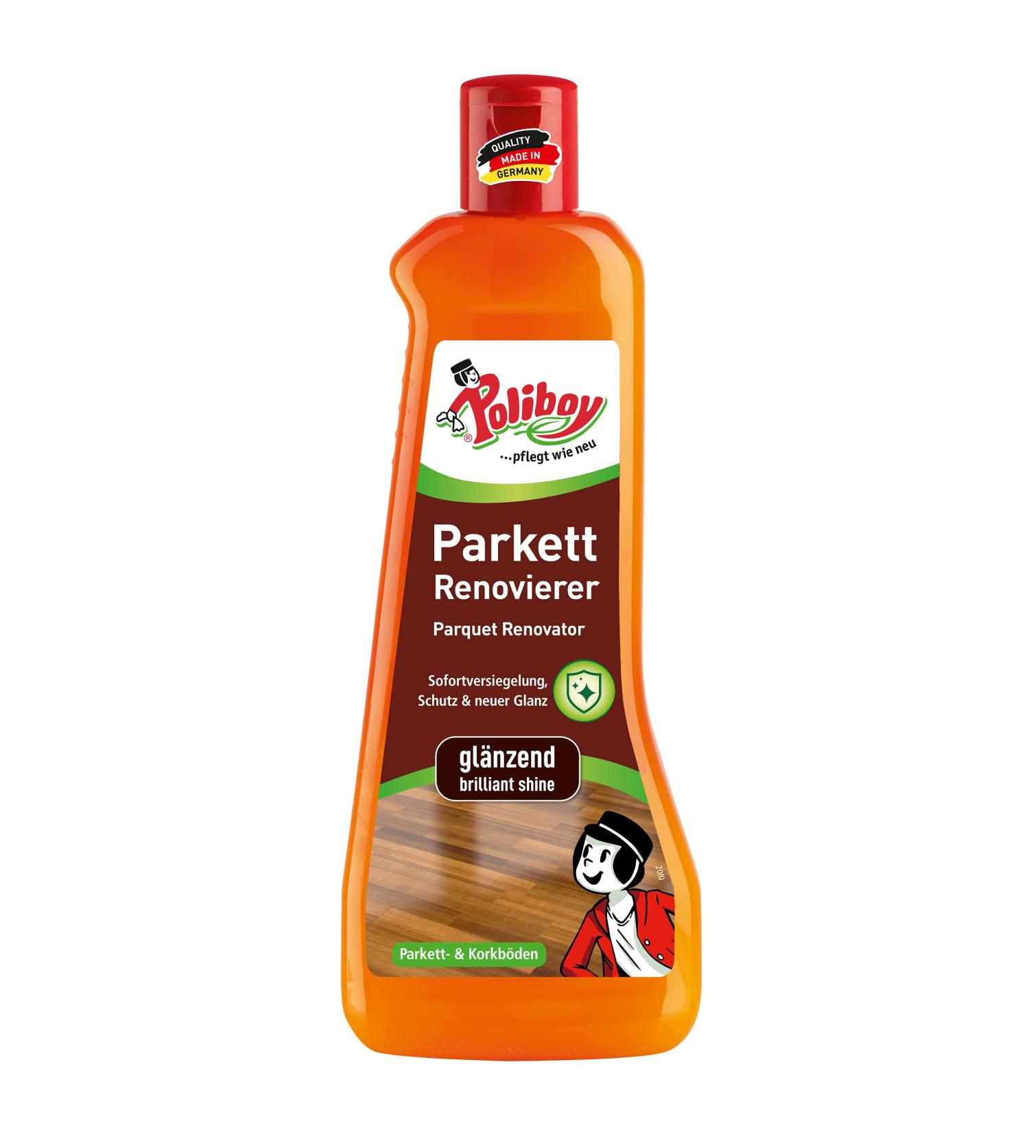 Poliboy Parquet Renovator - Shiny Finish for Wooden & Cork Floors - 500ml Made in Germany - Instant Sealing & Soil Cleaning - Buy Online on GoSupps.com