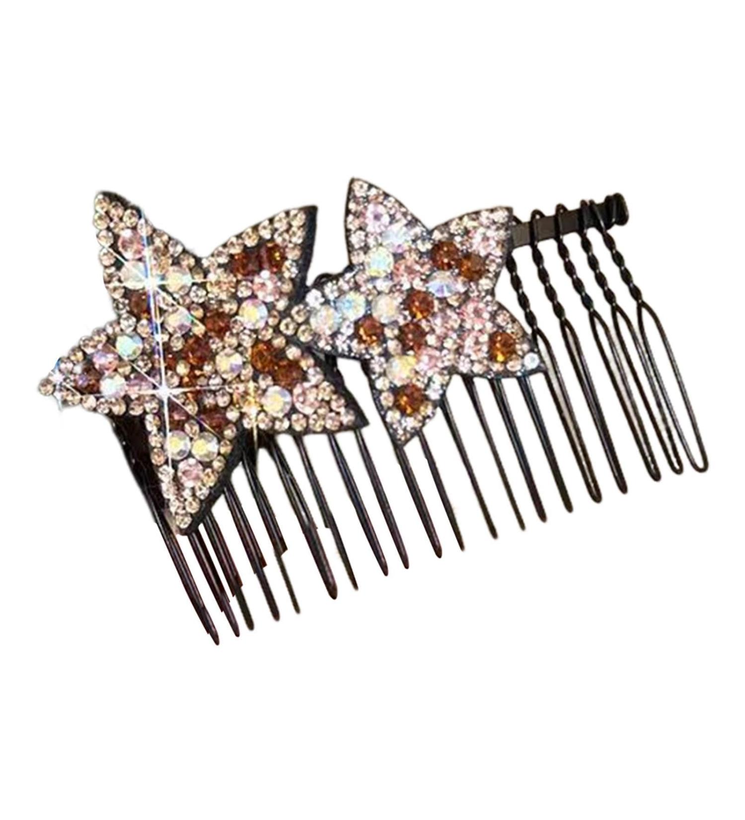 Hair Comb Clips - Shape Hair Finishing Fixer Comb | ABS Upside-Down Comb Hairpin Pentagram Hairpin Hair Finishing Fixer Comb Bridal Hair Pins Hair Accessories For Girls Women - Buy Online on GoSupps.com