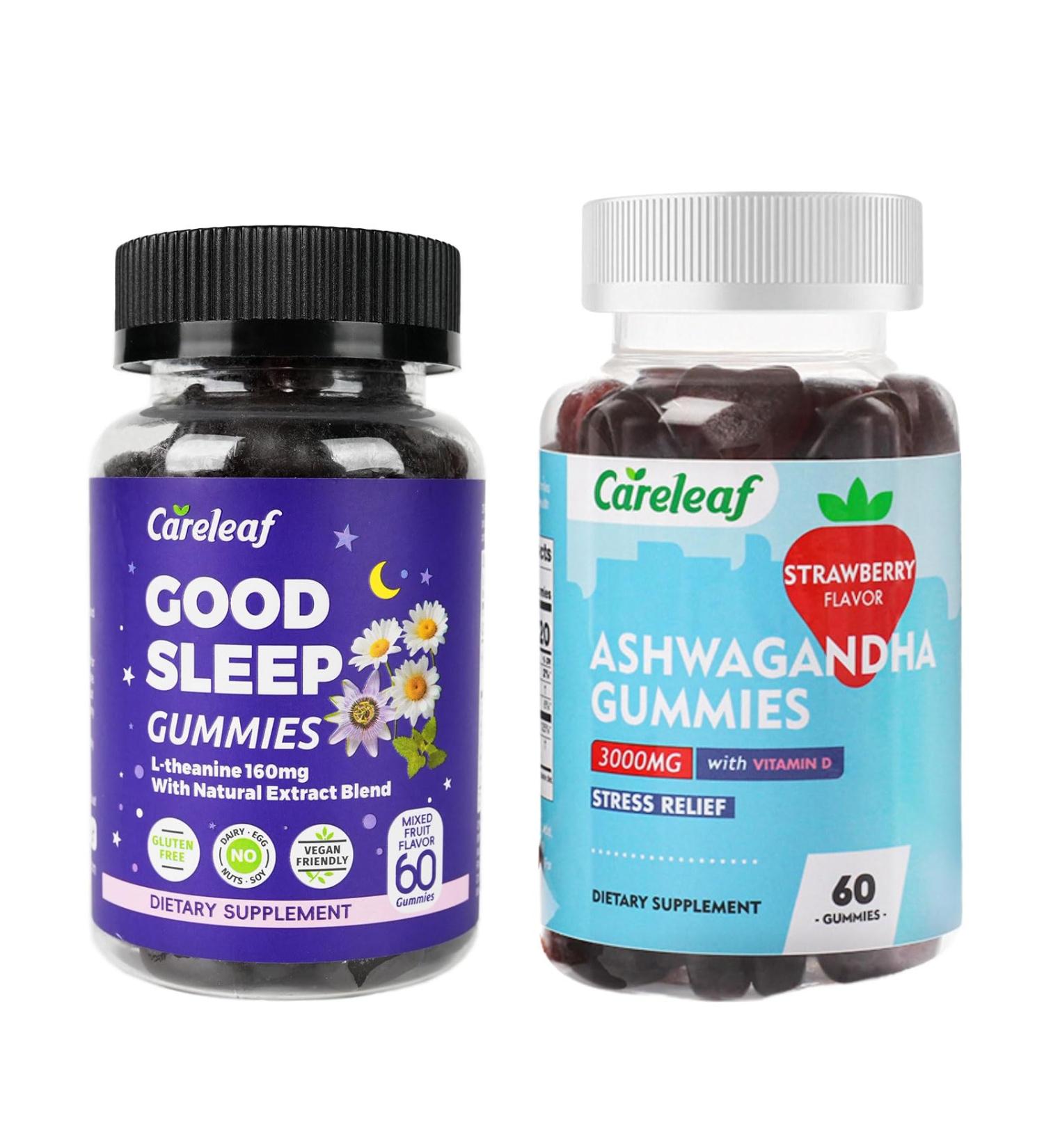 careleaf Non-Melatonin Sleep Aid Gummies with Free Ashwagandha Gummies - Buy Online on GoSupps.com