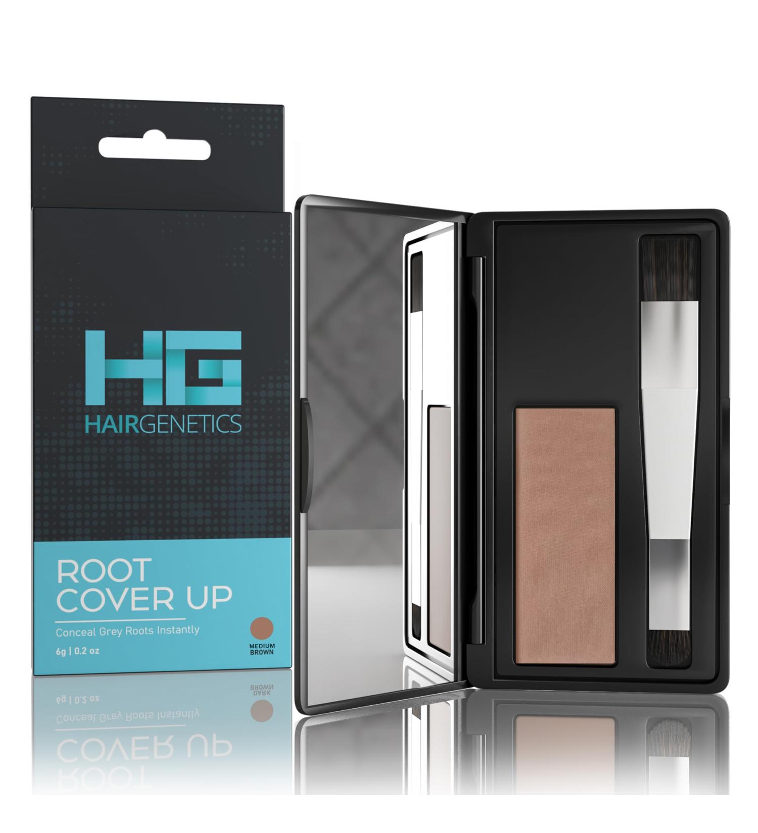 Hair Genetics Root Cover Up - Premium Medium Brown Hair Powder for Perfect Gray Hair Coverage - Buy Online on GoSupps.com