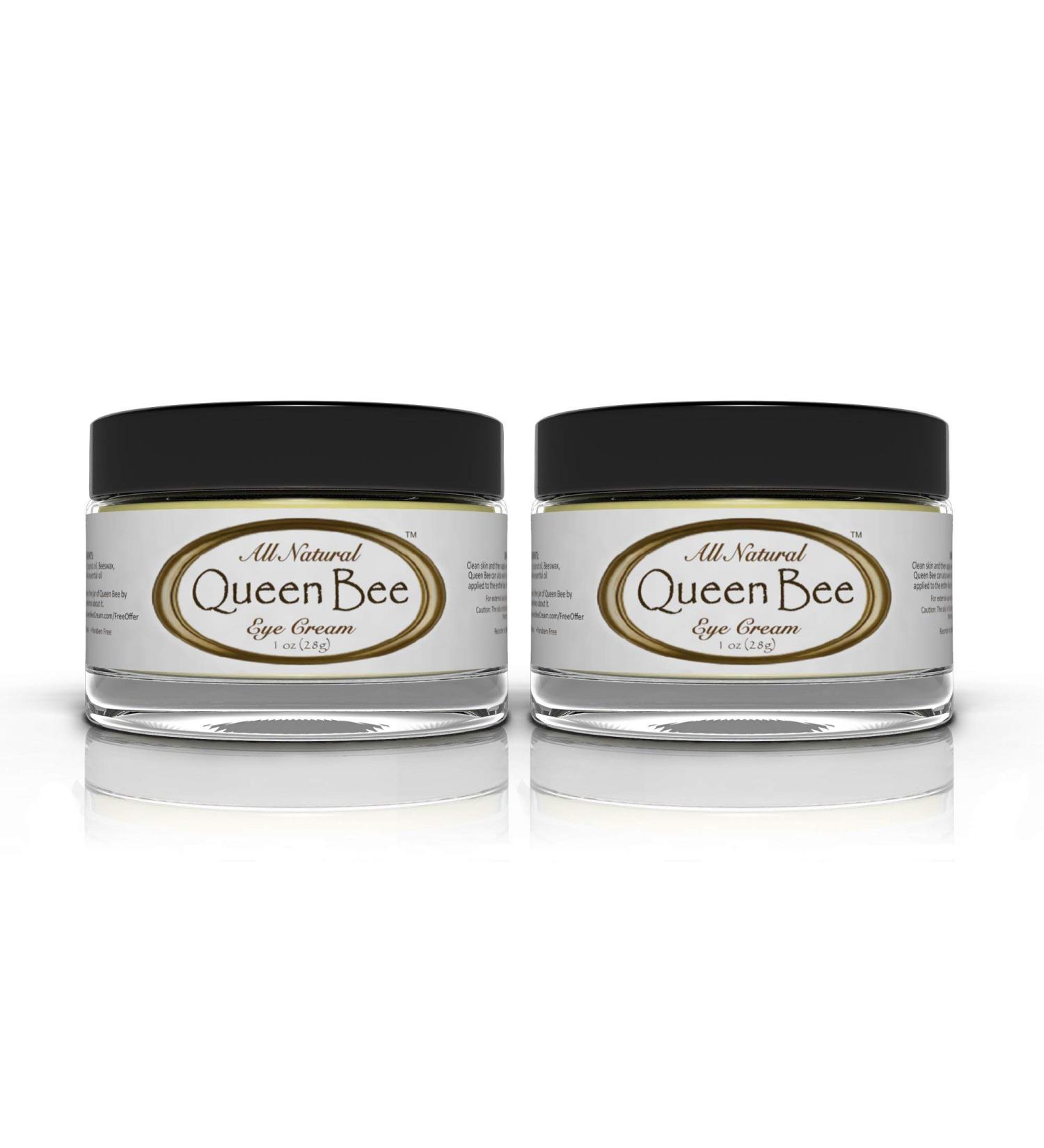 Queen Bee (2 Jars - 1 Ounce Each) All-Natural Organic Under Eye Cream - Remove Dark Circles and Wrinkles Naturally - Buy Online on GoSupps.com