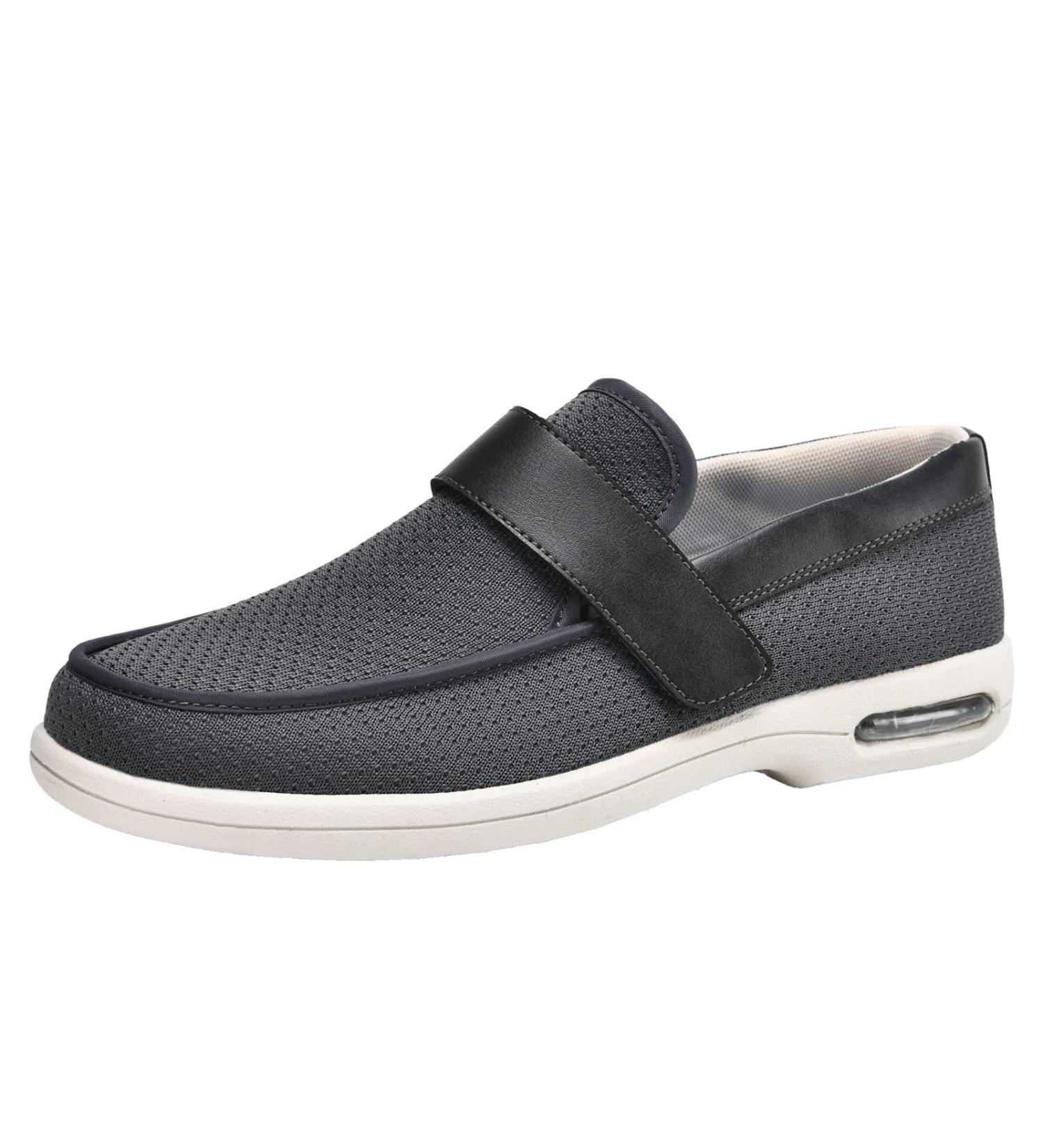 LuVlc Women's Diabetic Elderly Shoes - Gray Mesh Breathable Walking Sneakers - Lightweight Adjustable Summer Slippers for Swollen Feet in Size 37 - Buy Online on GoSupps.com